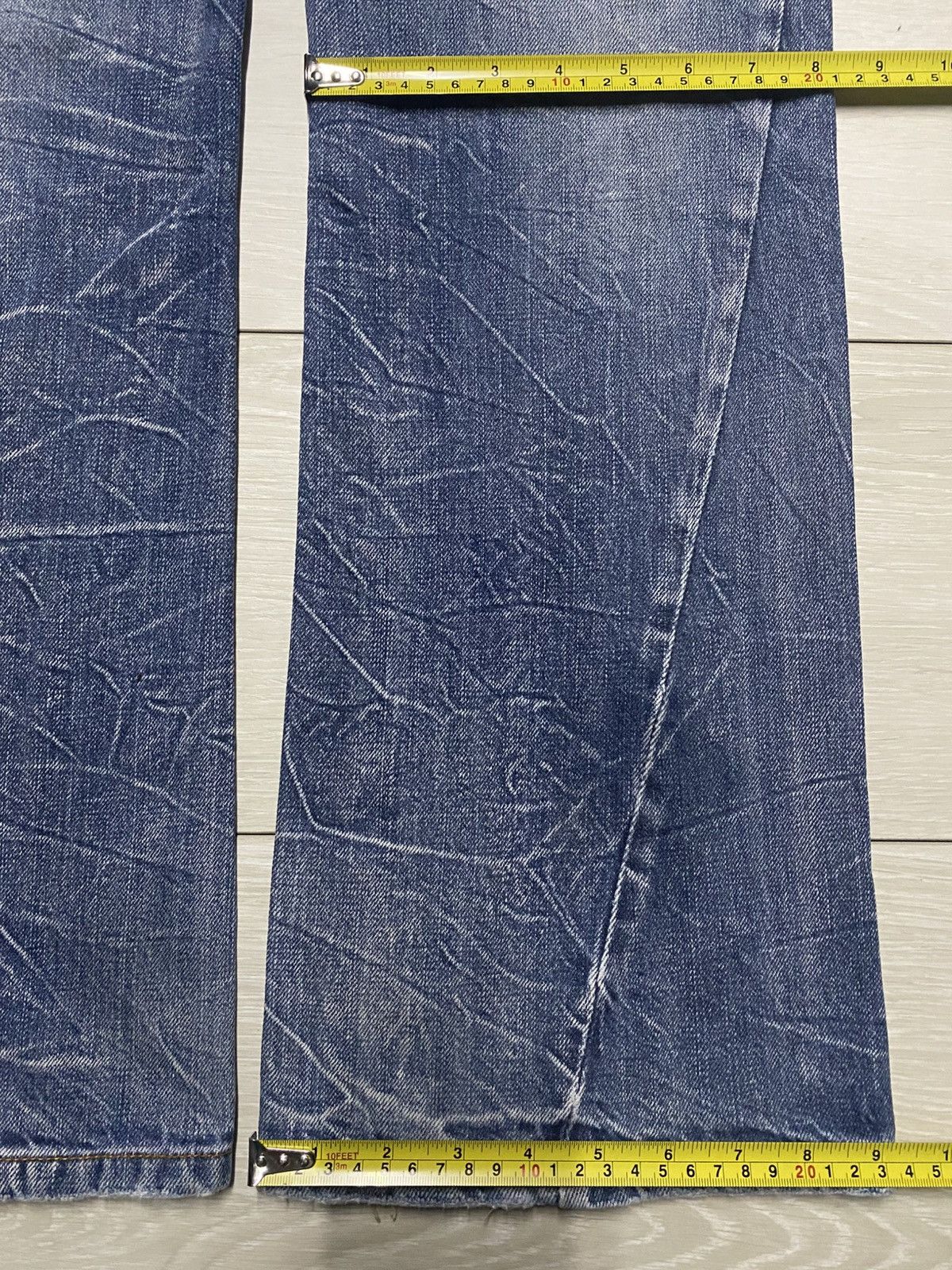 Tornado Mart 💥Flare💥Nylaus Distressed Denim Twist leg Pants Size US 32 / EU 48 - 18 Thumbnail