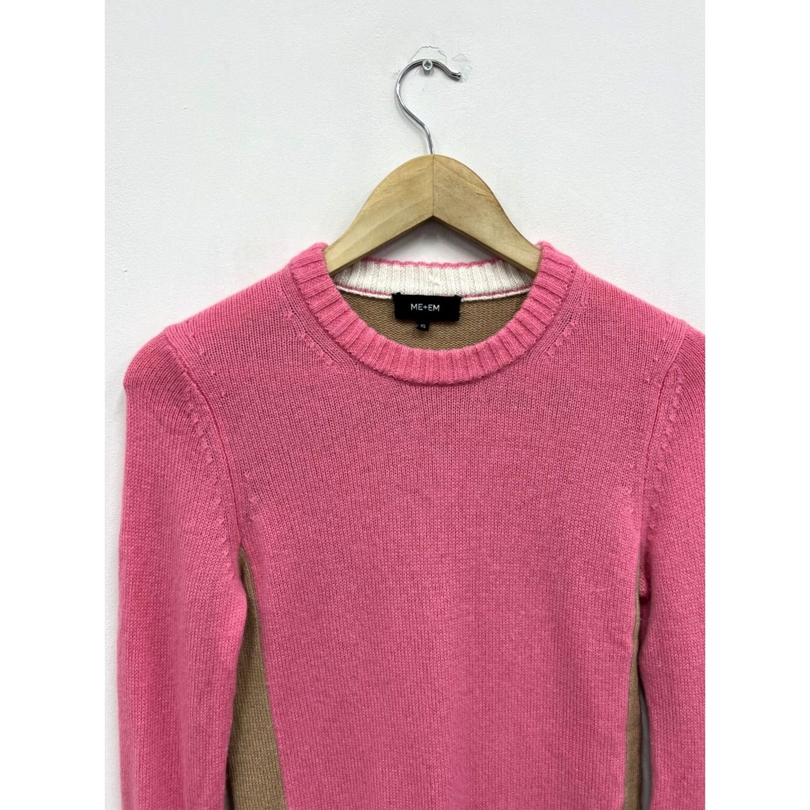 ME+EM Me+Em Wool Cashmere Color Block Sweater Jumper XS Women Crew Neck Long Sleeve Multicolor Pullover Shirt Knitted Knit Fashion Decade -Mens? Size XS / US 0-2 / IT 36-38 - 3 Thumbnail