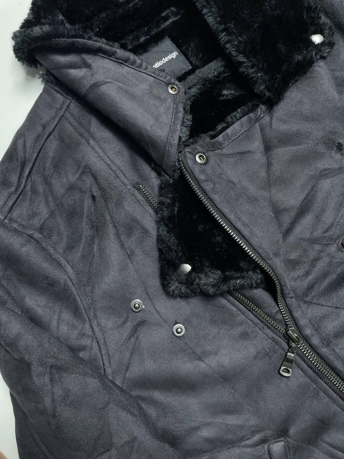 If Six Was Nine 2000’s Semantic Design - Asymmetrical Bikers Velvet Jacket Size US M / EU 48-50 / 2 - 13 Thumbnail