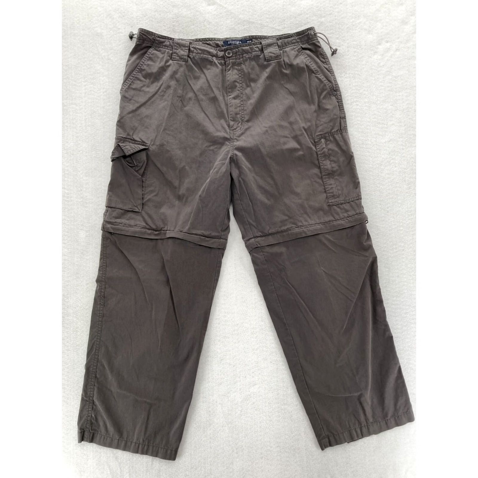 Vintage VINTAGE Sonoma Convertible Cargo Pants Mens 38x30 Brown Nylon Blend Baggy Y2K Pants Mens Brown Cargo Convertible Baggy Y2K Size US 38 / EU 54 - 2 Thumbnail
