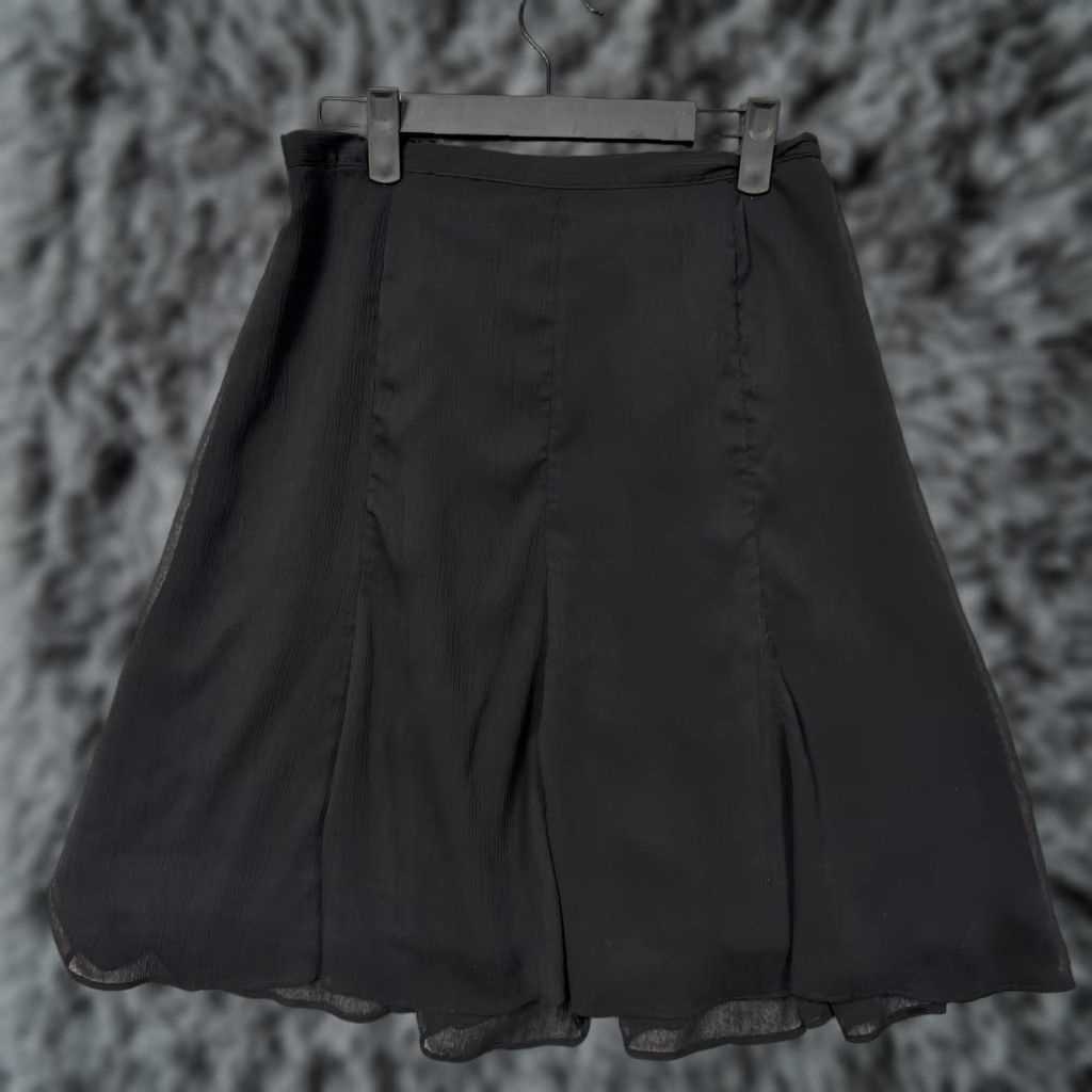 George VINTAGE George Skirt 6 Women Knee Length Black Lined A-Line Elastic Back Pull On Office Casual 90s Siren Grunge Whimsmigoth Size 28" / US 6 / IT 42 - 1 Thumbnail