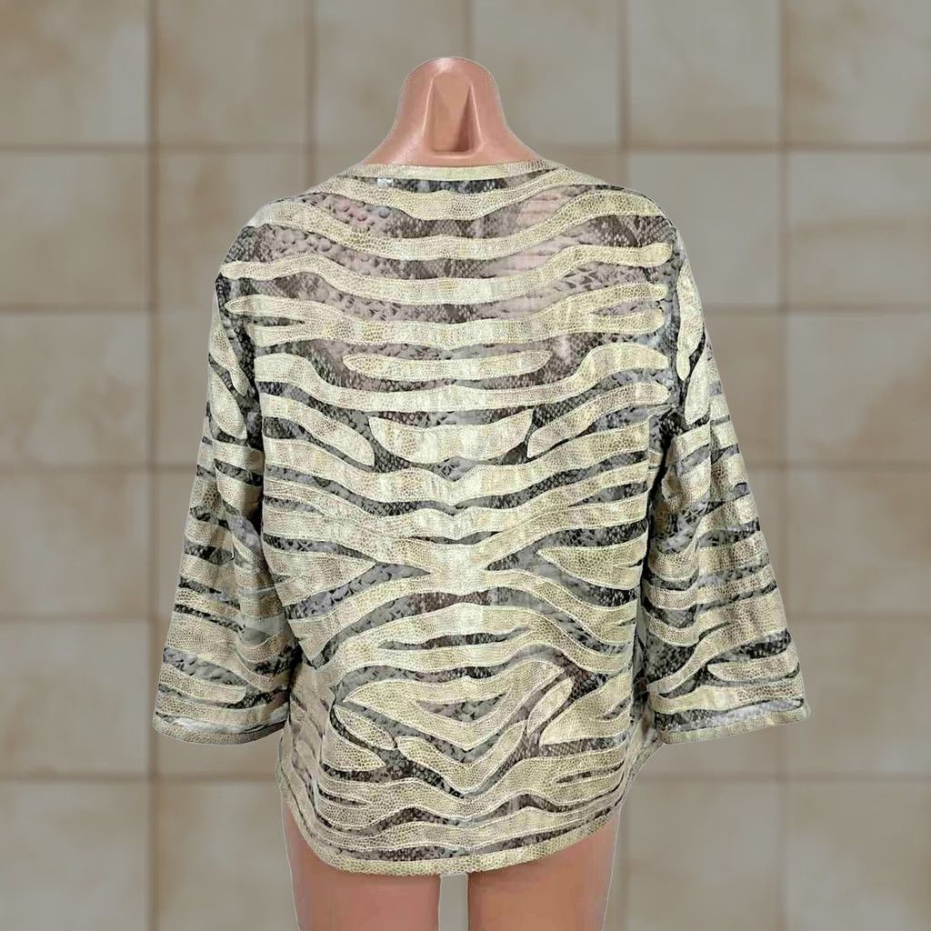 Vintage Chicos Travelers Collection snakeskin burnout jacket crop blazer kimono sz 1 Size M / US 6-8 / IT 42-44 - 1 Thumbnail