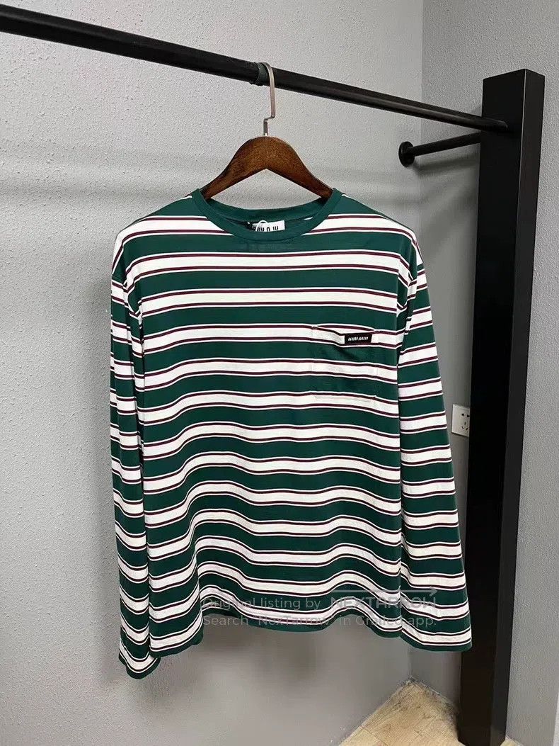 Miu Miu Miu Miu Size M Striped Polo Size M / US 6-8 / IT 42-44 - 1 Thumbnail
