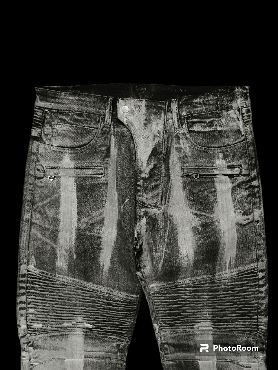 If Six Was Nine SICK SPLATTED BIKER JEANS DENIM PANTS Size US 33 - 4 Thumbnail