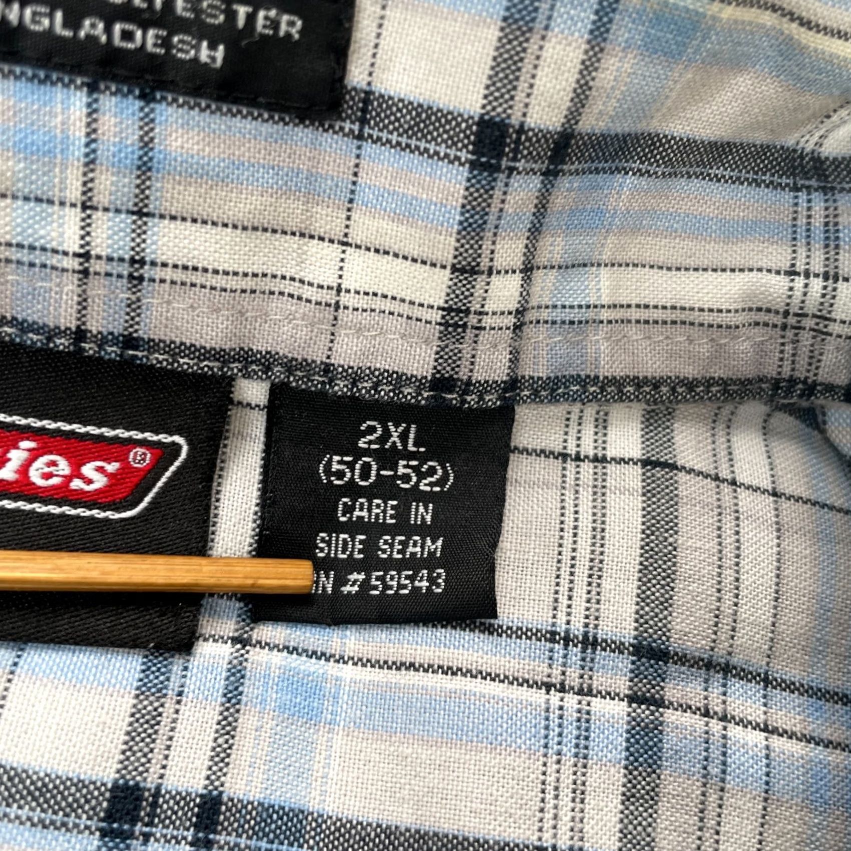 Dickies Dickies Shirt Mens 2XL Gray Plaid Cotton Short Sleeve Button Up Workwear Size US XXL / EU 58 / 5 - 4 Thumbnail