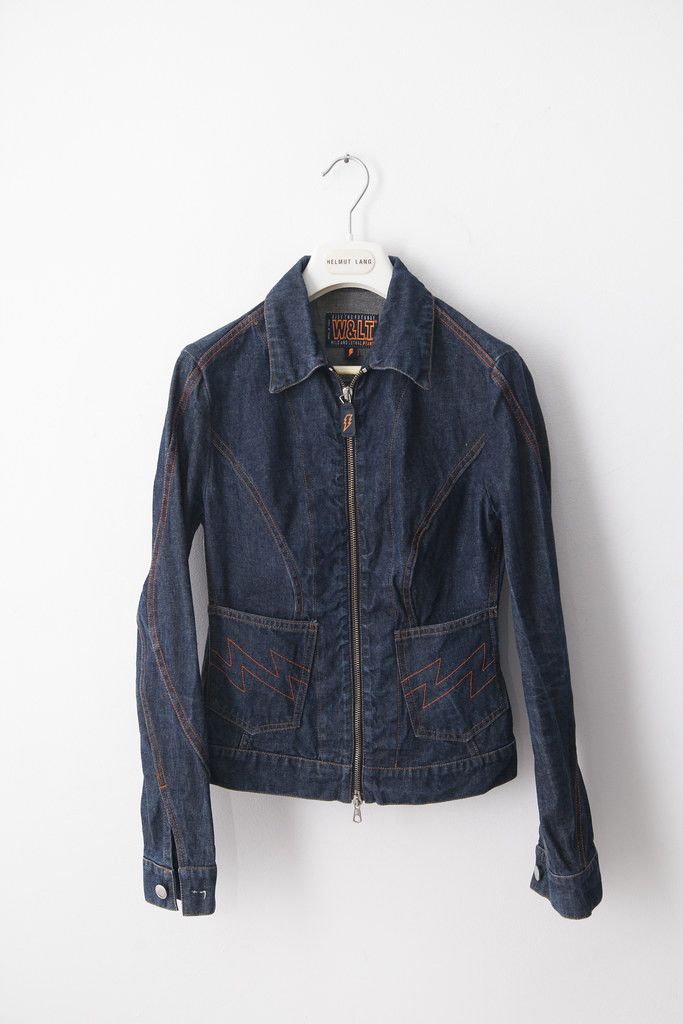 Image of W Lt Walter Van Beirendonck W&lt Denim Jacket in Blue, Women's (Size XS)