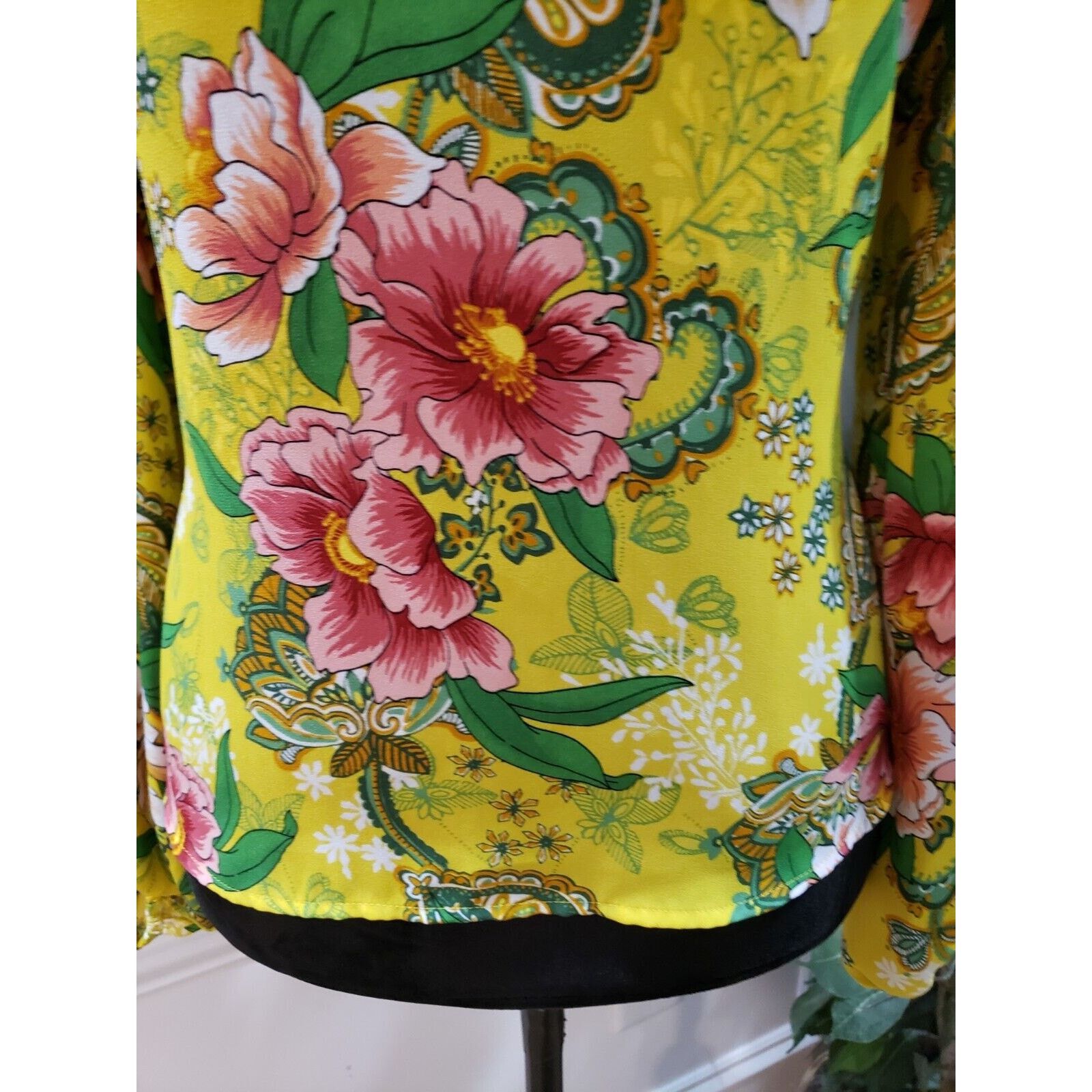 Loft Loft Floral Polyester Round Neck Long Sleeve Top Blouse XS Size XS / US 0-2 / IT 36-38 - 3 Thumbnail
