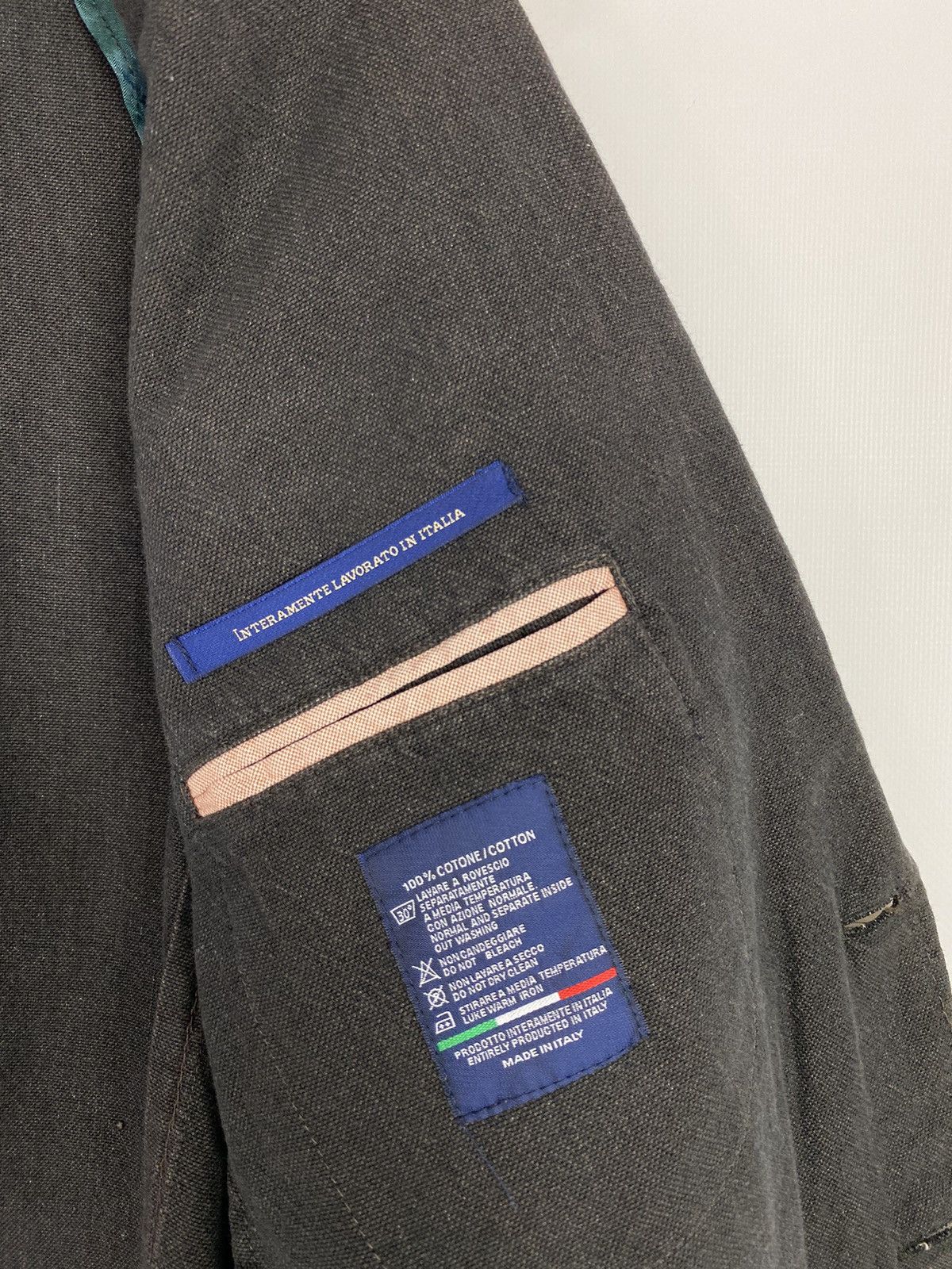 SARTORIO Sartoria Condotti Napoli Brownish Gray Washed Cotton Blazer Size 52R - 15 Thumbnail