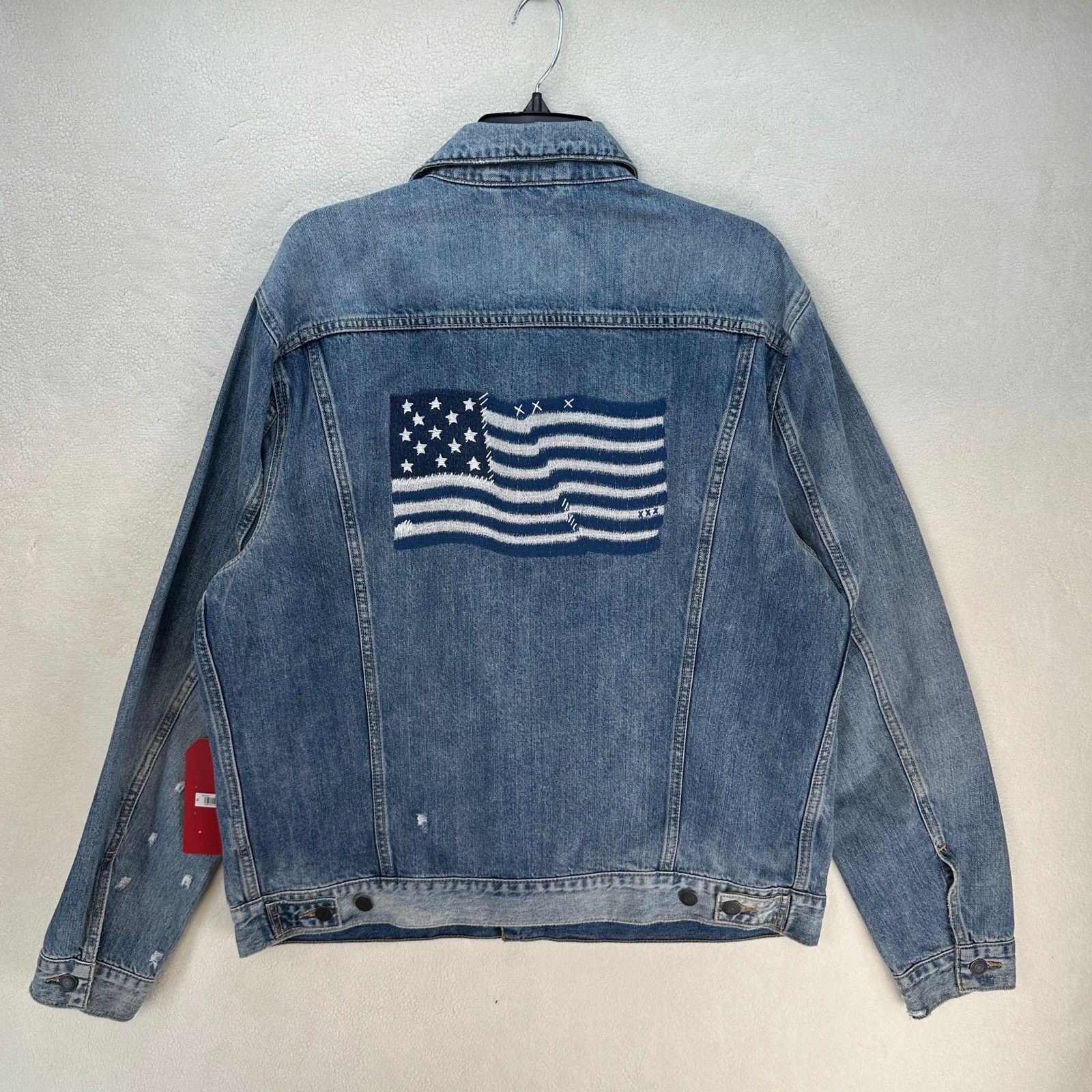 Lucky Brand LUCKY BRAND X AMERICAN FLAG STITCH RARE DENIM JACKET LEGEND Size US XL / EU 56 / 4 - 3 Thumbnail