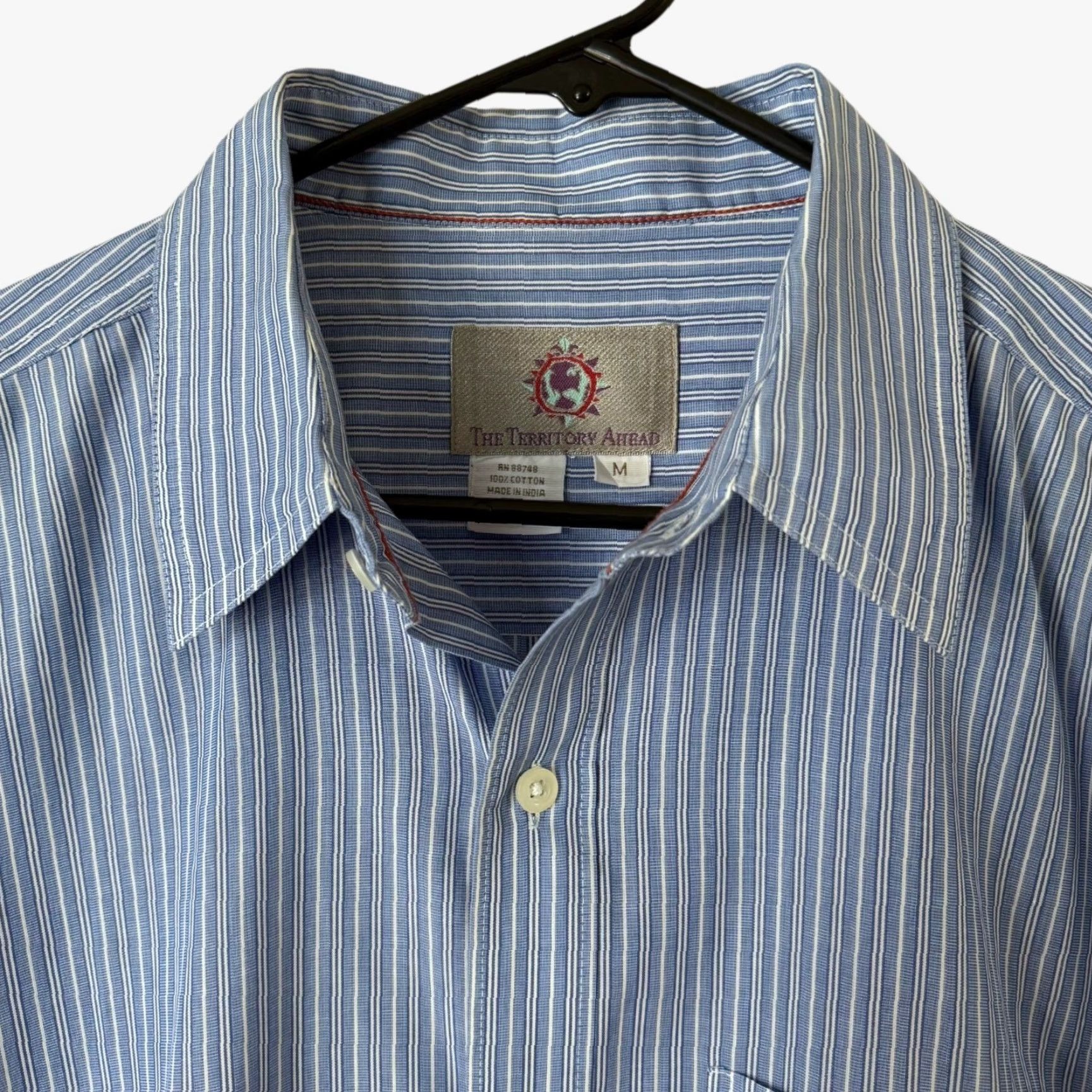 The Territory Ahead VINTAGE The Territory Ahead Men's Dress Shirt Long Sleeve Button-Up Cotton Blue M Size 40R - 5 Thumbnail