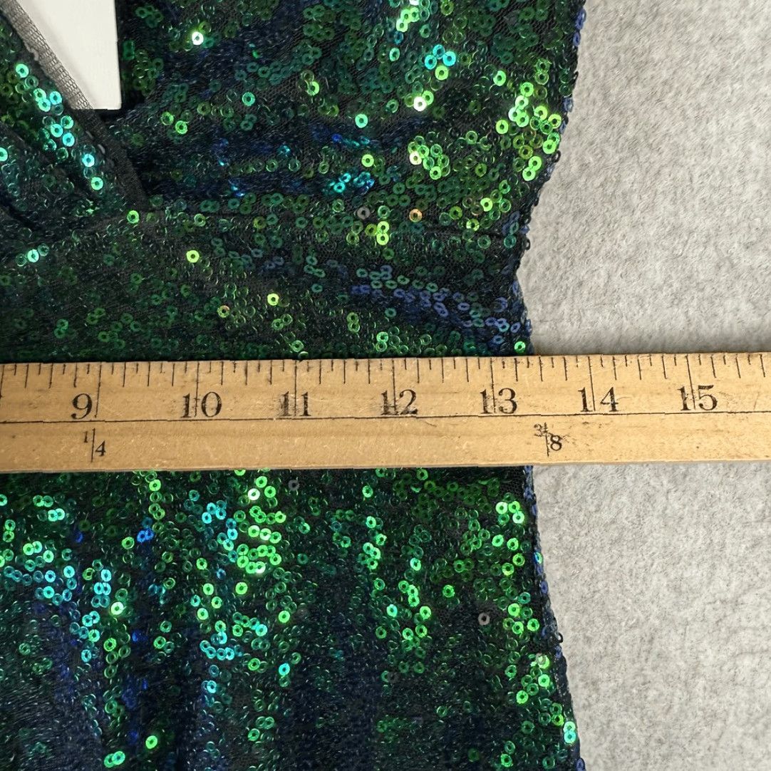 Gloverall Grace Karin Womens Dress S Sleeveless All Over Sequin Fit & Flare Green NWT Size S / US 4 / IT 40 - 5 Thumbnail