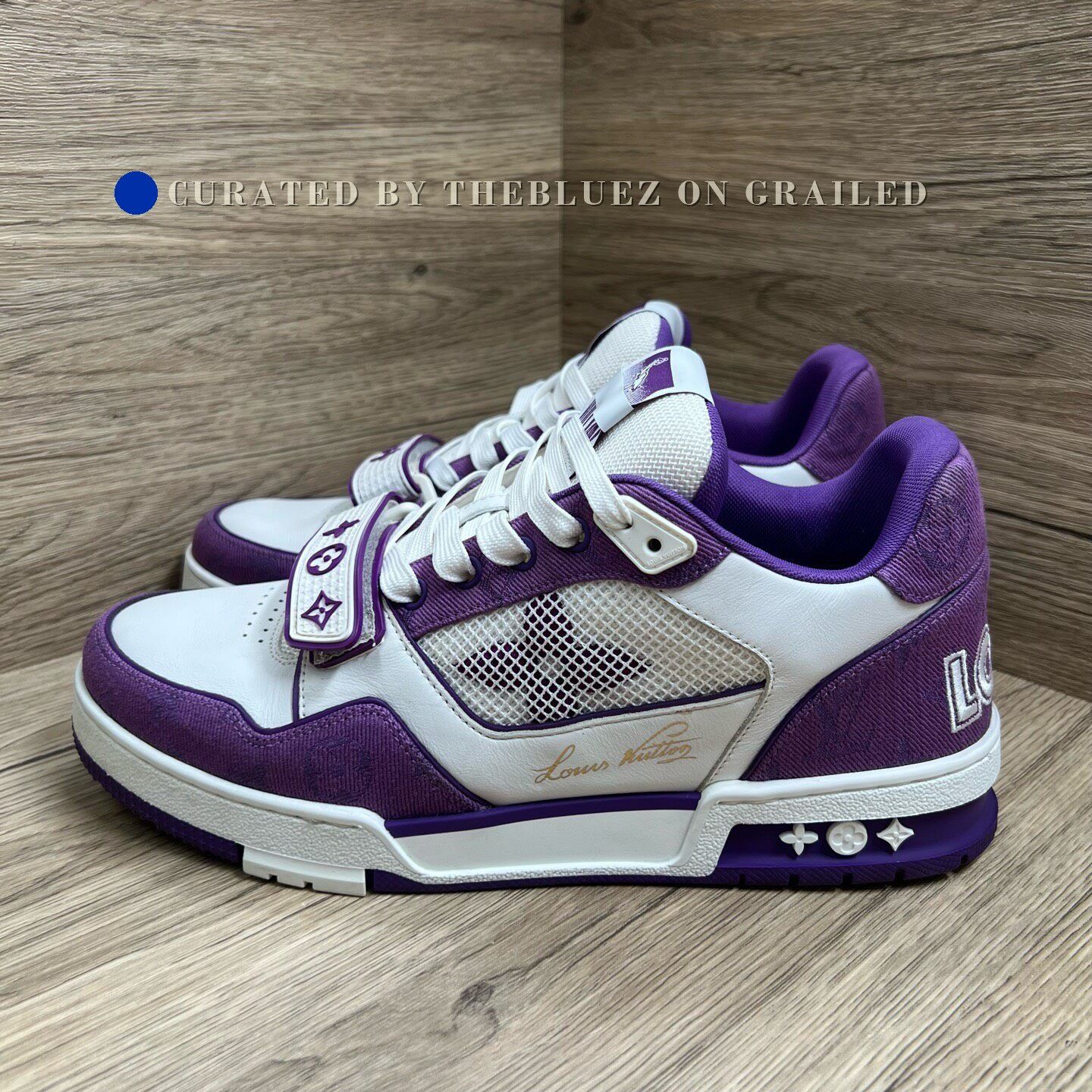 Louis Vuitton Louis Vuitton Trainer White Purple Velcro Sneakers Size US 8.5 / EU 41-42 - 1 Thumbnail