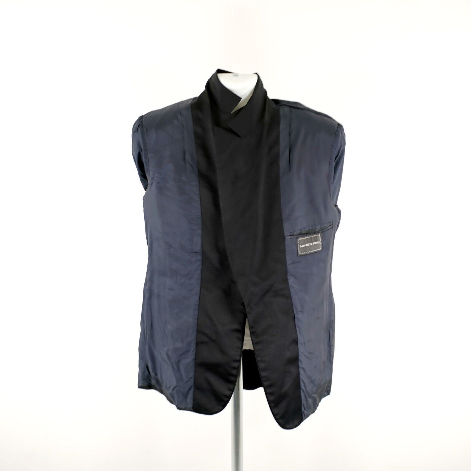 Saks Fifth Avenue Lord West Saks Fifth Ave Black Wool 1 Felt Button Tuxedo Jac Size 38R - 12 Thumbnail