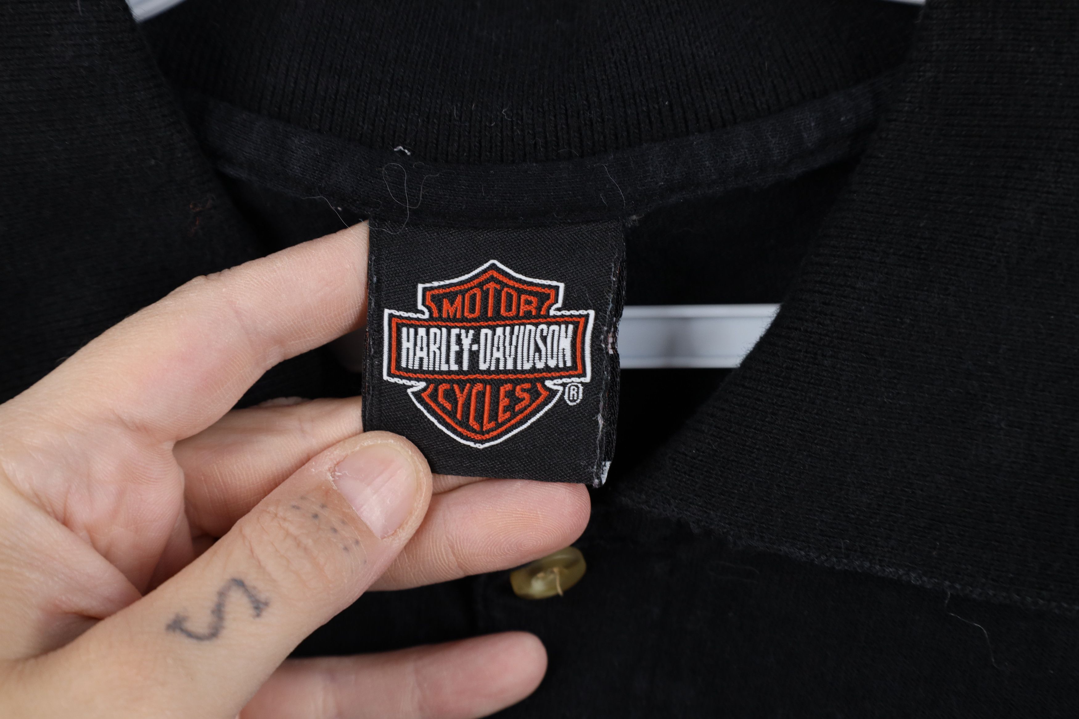 Harley Davidson Vintage Y2K Harley Davidson Fire Flames Collared Polo Shirt Size US XL / EU 56 / 4 - 8 Thumbnail