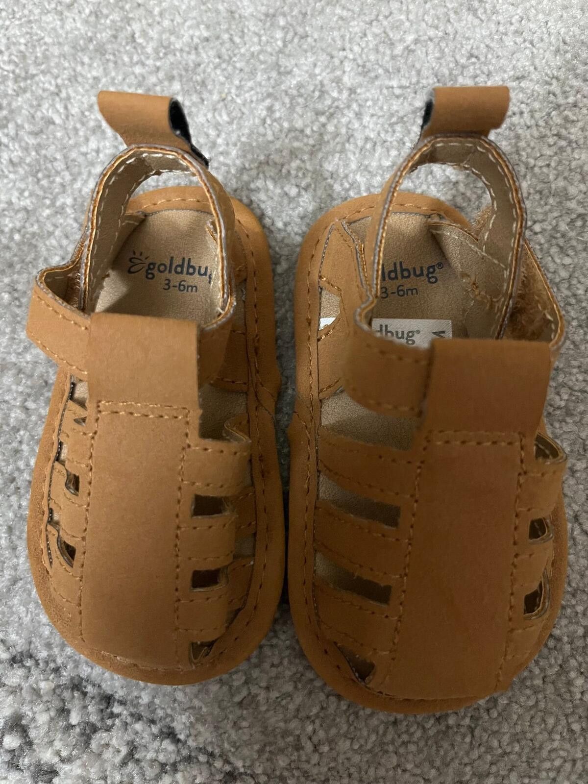 Other Tan Goldbug baby Sandals 3-6 Months Easy Lightweight Comfy Size ONE SIZE - 2 Thumbnail