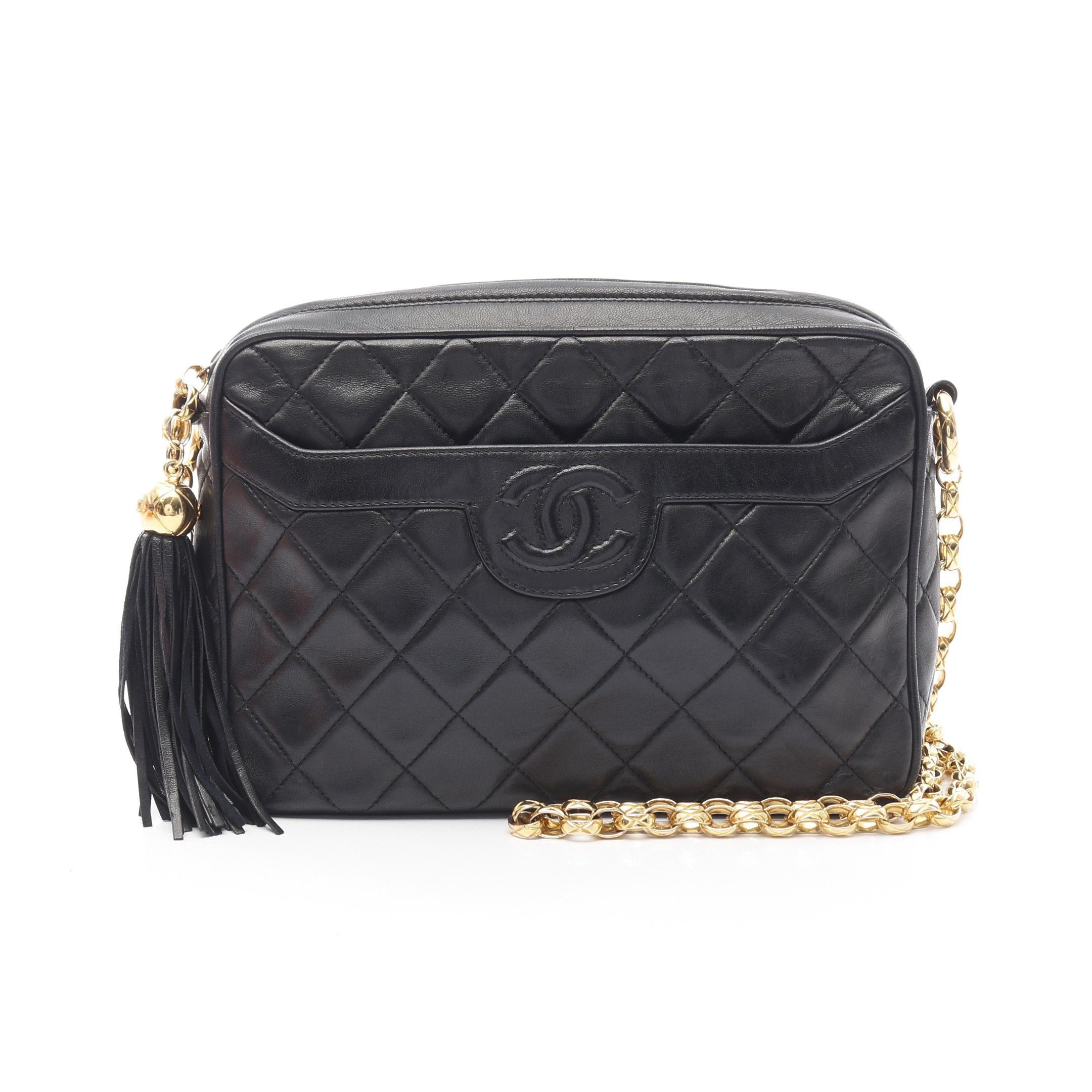 Chanel Chanel Matelasse Chain Shoulder Bag Lambskin Black Gold Hardware Tassel Size ONE SIZE - 1 Thumbnail