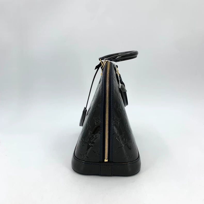 Louis Vuitton Louis Vuitton Black lacquer logo presbyopic embossed handb Size ONE SIZE - 3 Thumbnail