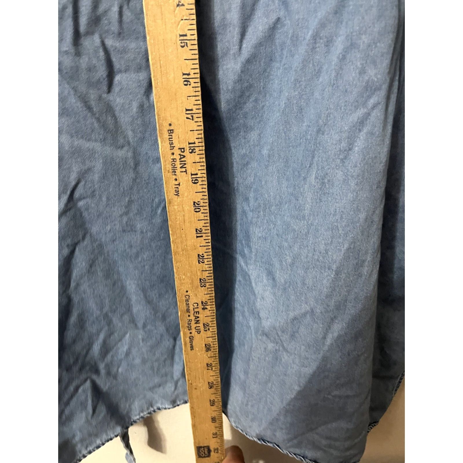 Allsaints AllSaints Chambray Tie Waist Cold Shoulder T-Shirt Pullover Summer Dress Size L Size L / US 10 / IT 46 - 5 Thumbnail