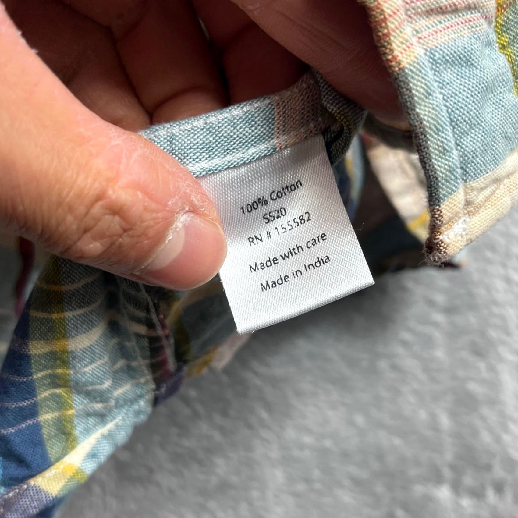 Corridor New York Shirt Mens M Blue Yellow Plaid Button Down Cotton Ss20, Men's — image 6 of 6