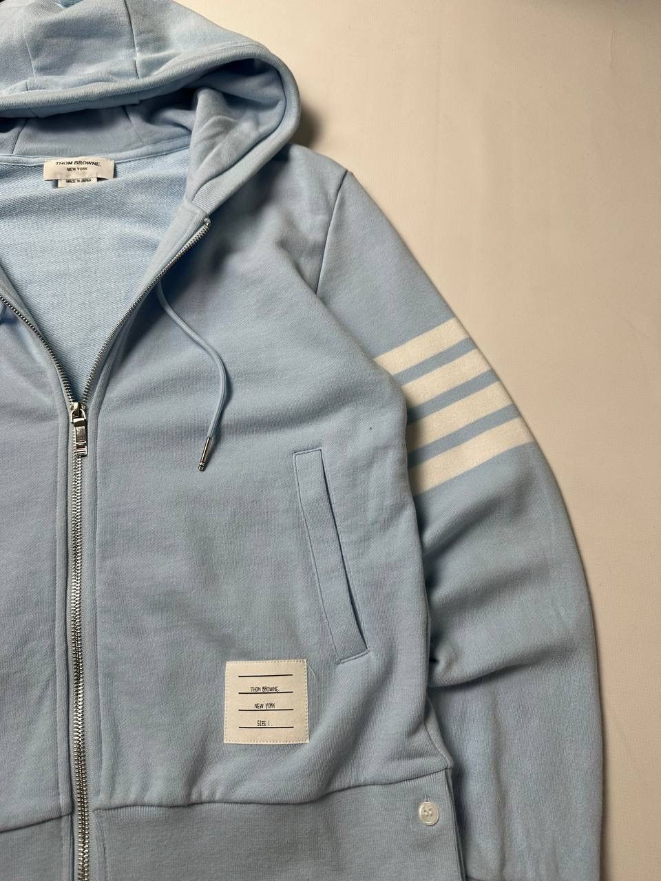 Thom Browne THOM BROWNE New York Light Blue Zip Up Hoodie Size US S / EU 44-46 / 1 - 7 Thumbnail