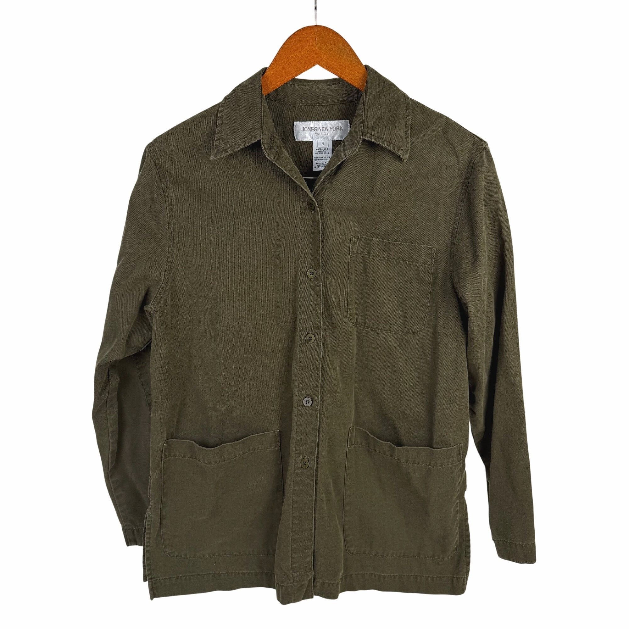 Jones New York Jones New York Sport Green Button-Front Utility Jacket Size Size S / US 4 / IT 40 - 1 Thumbnail