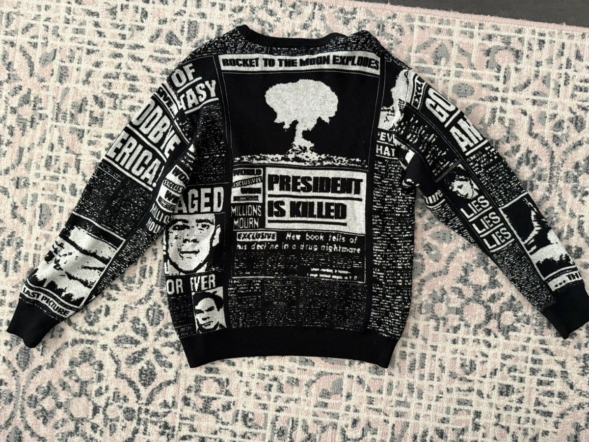 Supreme Supreme Newsprint black Sweater Size L Newspaper merino wool Size US L / EU 52-54 / 3 - 2 Thumbnail