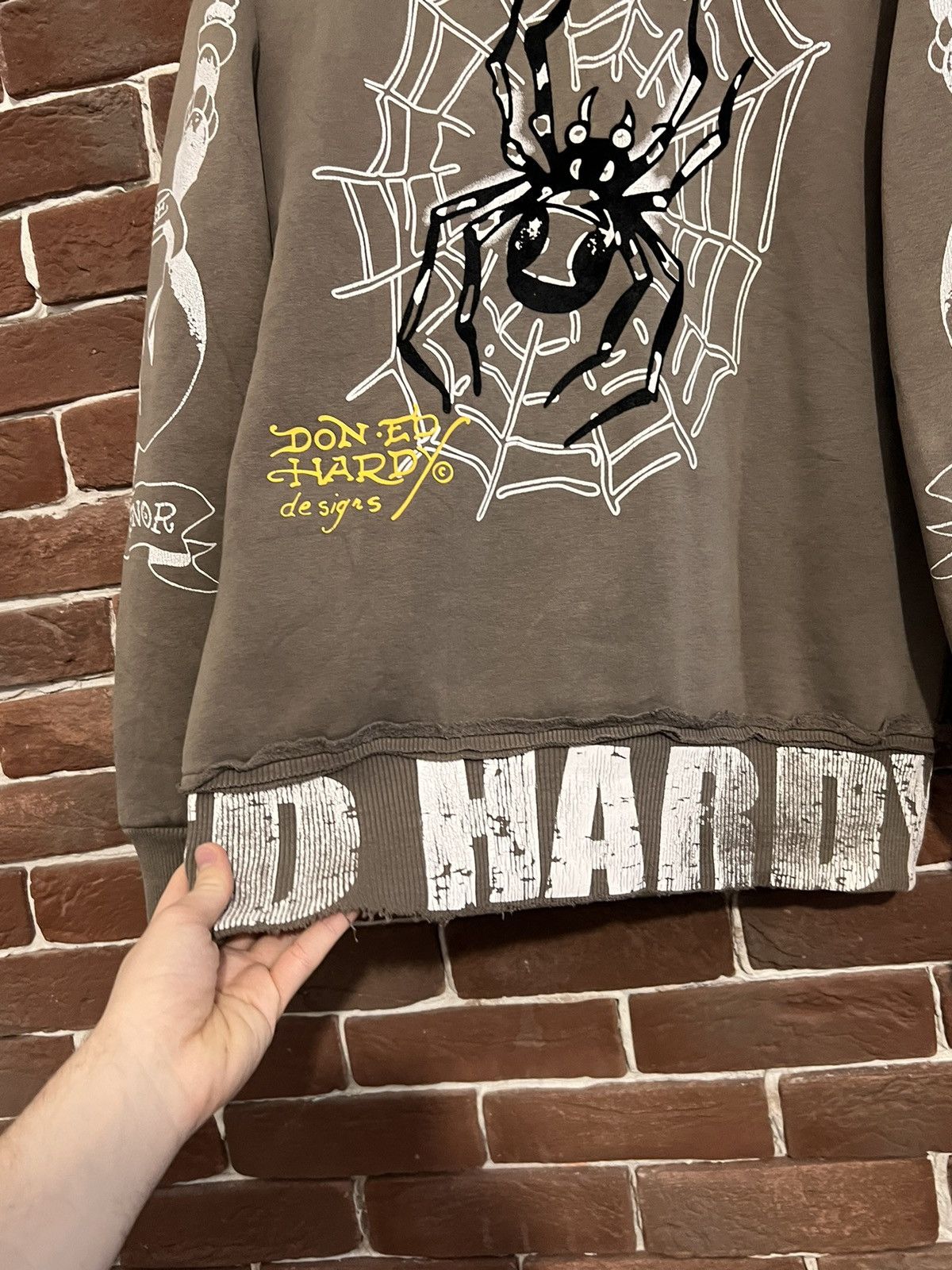 Christian Audigier Rare Ed Hardy Christian Audigier Y2K Drip Spider Web Hoodie Size US M / EU 48-50 / 2 - 9 Thumbnail