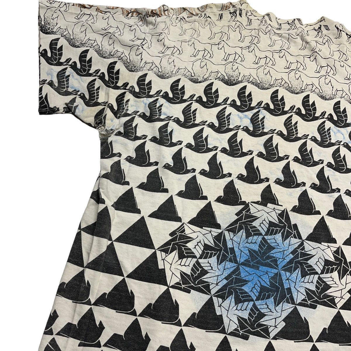 Vintage 90s MC Escher Sky & Water AOP Tee Size US XL / EU 56 / 4 - 5 Thumbnail