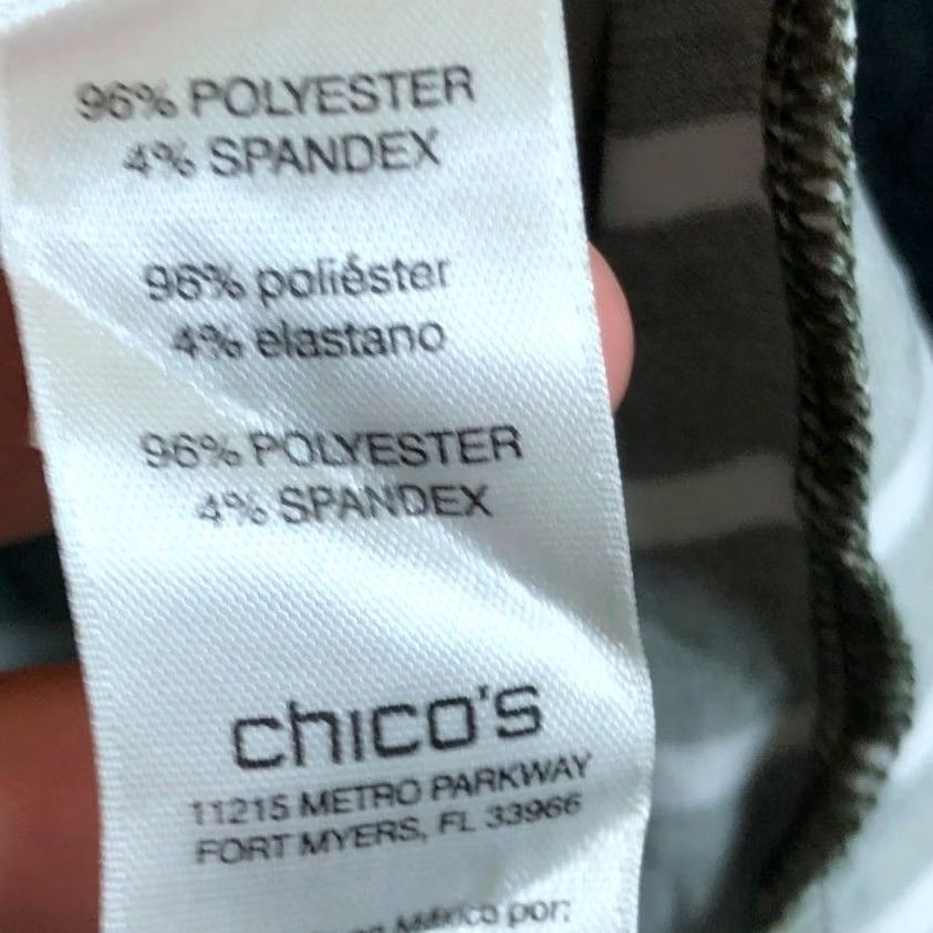 Vintage Chicos Womens Shirt Green White Stripe Long Sleeve Semi Open Back Stretch Crew Neck T-Shirt S Regular Girls Women’s Size S / US 4 / IT 40 - 7 Thumbnail
