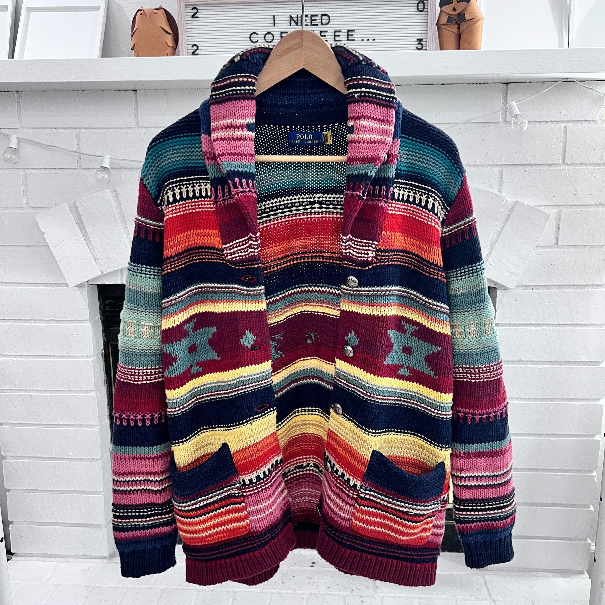 Polo Ralph Lauren $898 Polo Ralph Lauren Hand Knit Beacon Cardigan Size S / US 4 / IT 40 - 1 Thumbnail