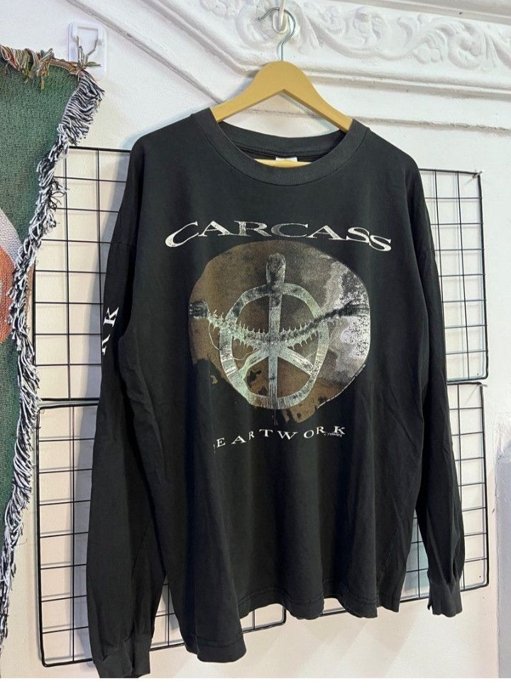 Vintage Carcass Heartwork Shirt Size US L / EU 52-54 / 3 - 1 Thumbnail