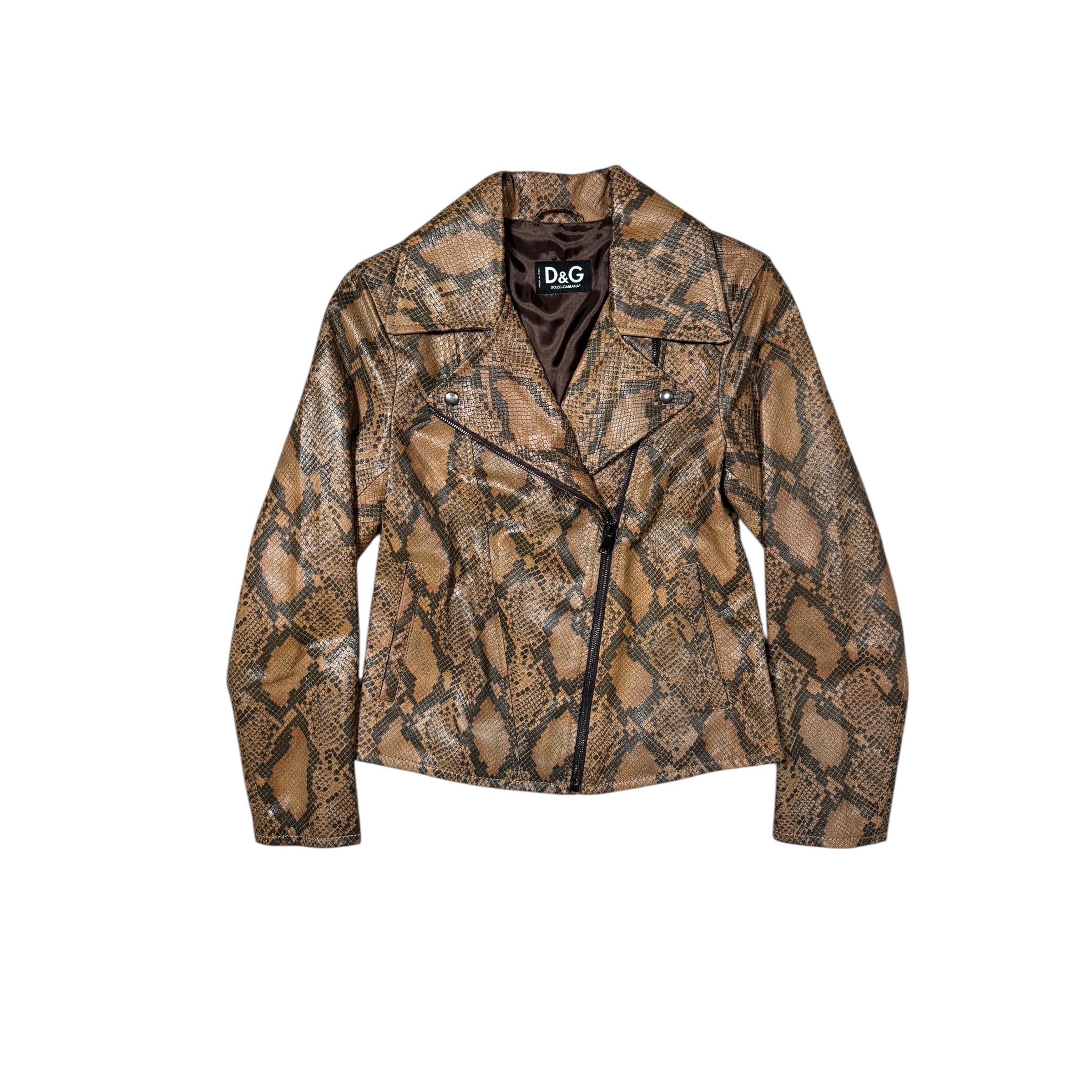 Dolce & Gabbana Dolce & Gabbana Python-Embossed Lambskin Jacket Size XS / US 0-2 / IT 36-38 - 1 Thumbnail