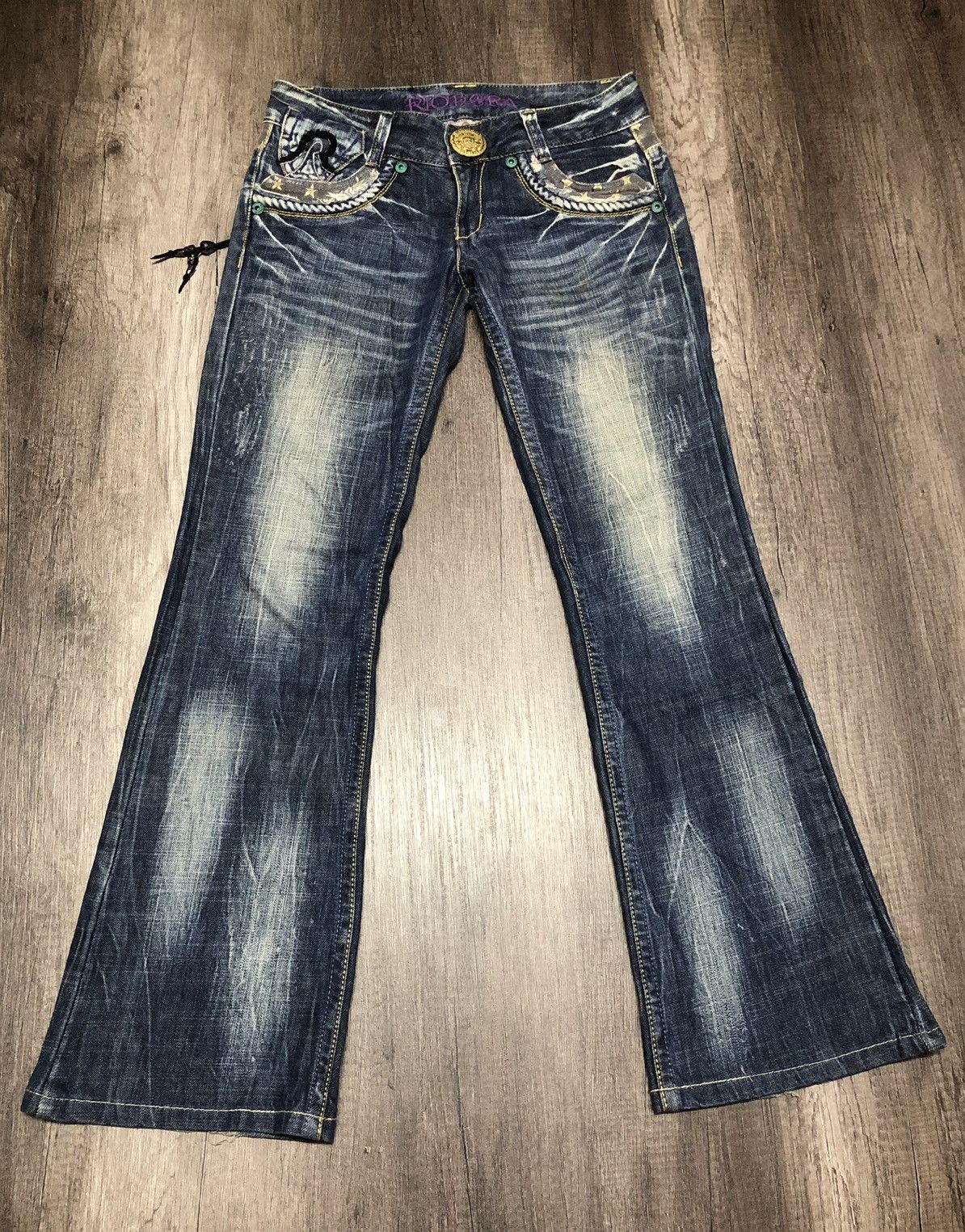 If Six Was Nine × Japanese Brand VINTAGE RIOBERA FLARE JEANS RARE DESIGN UNISEX Size US 30 / EU 46 - 8 Thumbnail