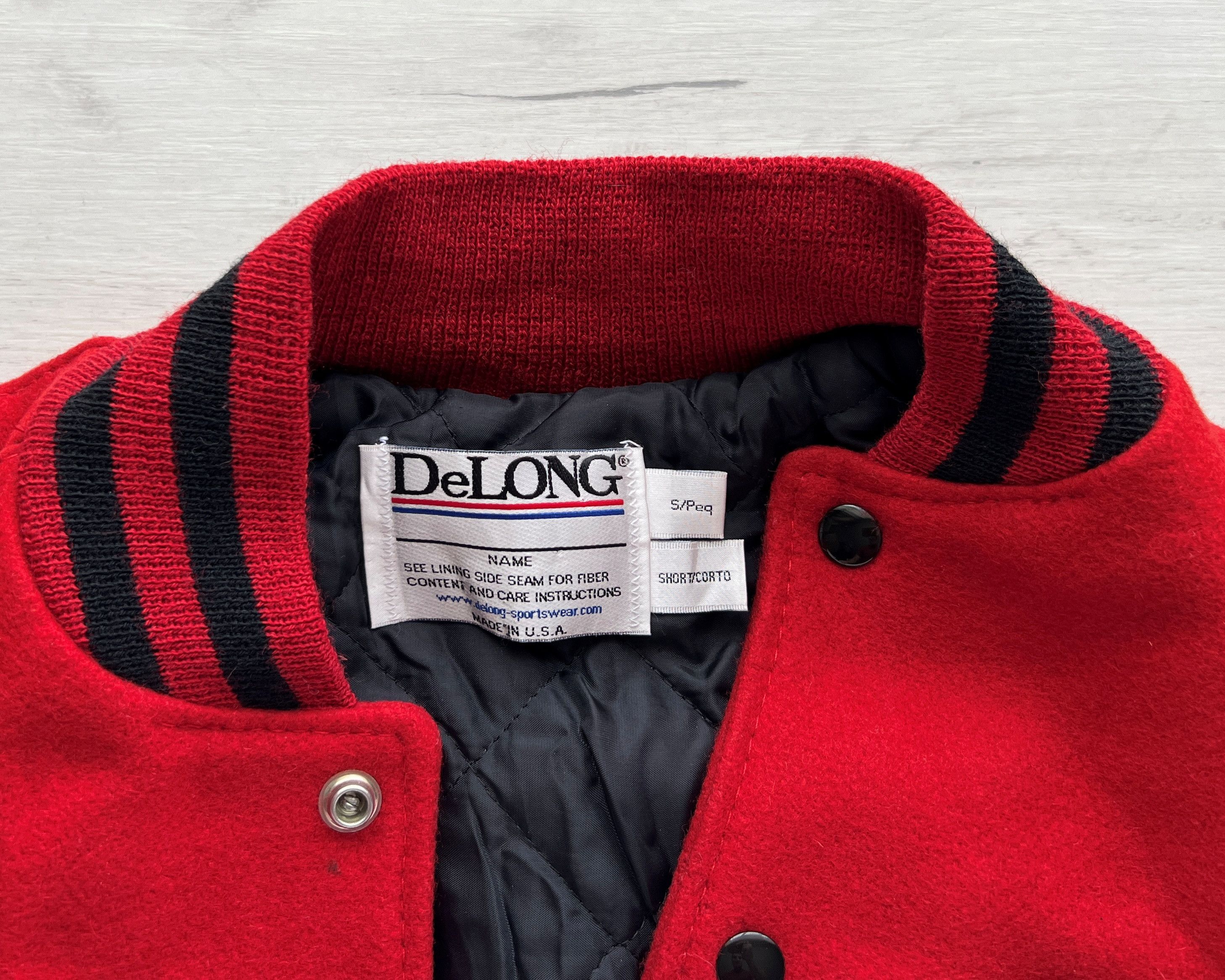 Delong VINTAGE Y2K DELONG LETTERMAN VARSITY BOMBER JACKET USA MADE Size US S / EU 44-46 / 1 - 6 Thumbnail