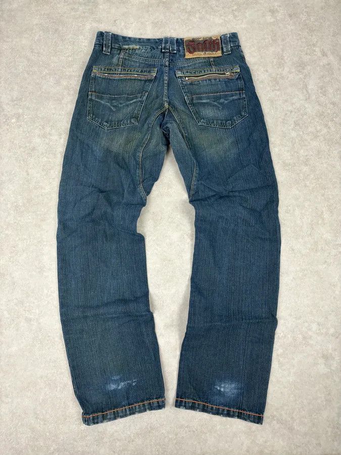Dsquared2 2000s Dsquared2 Blue Faded Wide Denim Jeans Size US 33 - 6 Thumbnail