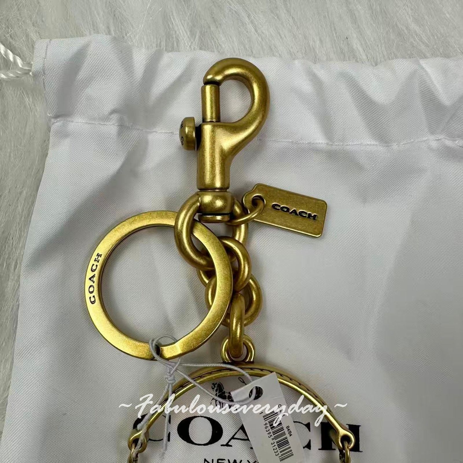 Coach Coach Tabby Bag Charm With Key Chain Keyring In Brass CS246 Size ONE SIZE - 5 Thumbnail