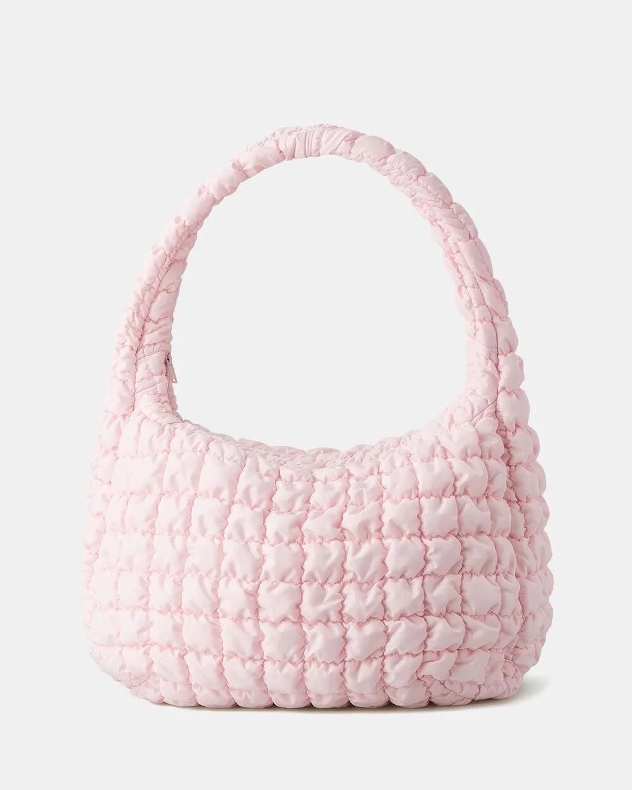 COS quilted oversized shoulder bag crossbody pink dusty