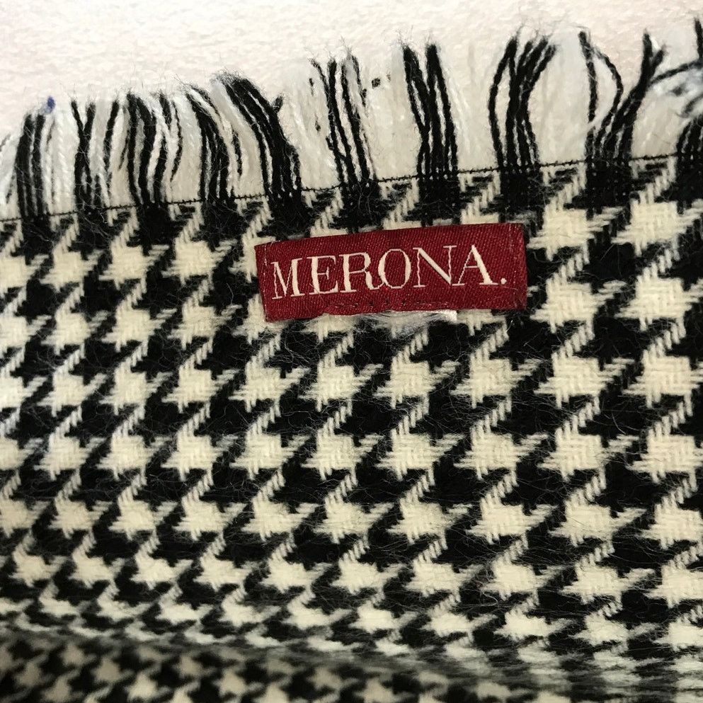 Merona MERONA Black White Houndstooth Print Wrap Shawl Scarf Size ONE SIZE - 3 Thumbnail