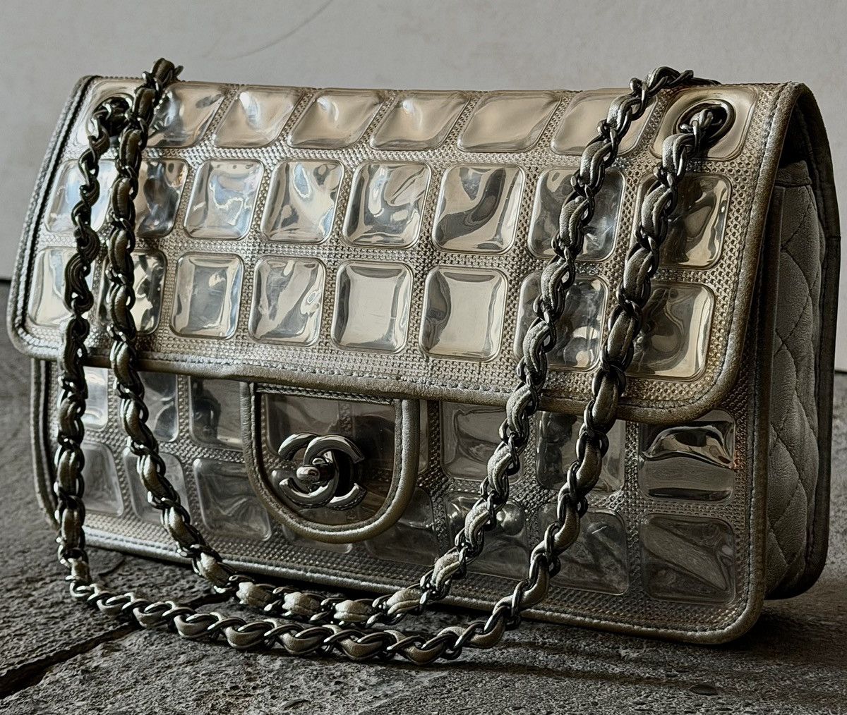 Chanel Chanel - Karl Lagerfeld - 2008 - Silver Ice Cube Flap Bag Size ONE SIZE - 5 Thumbnail