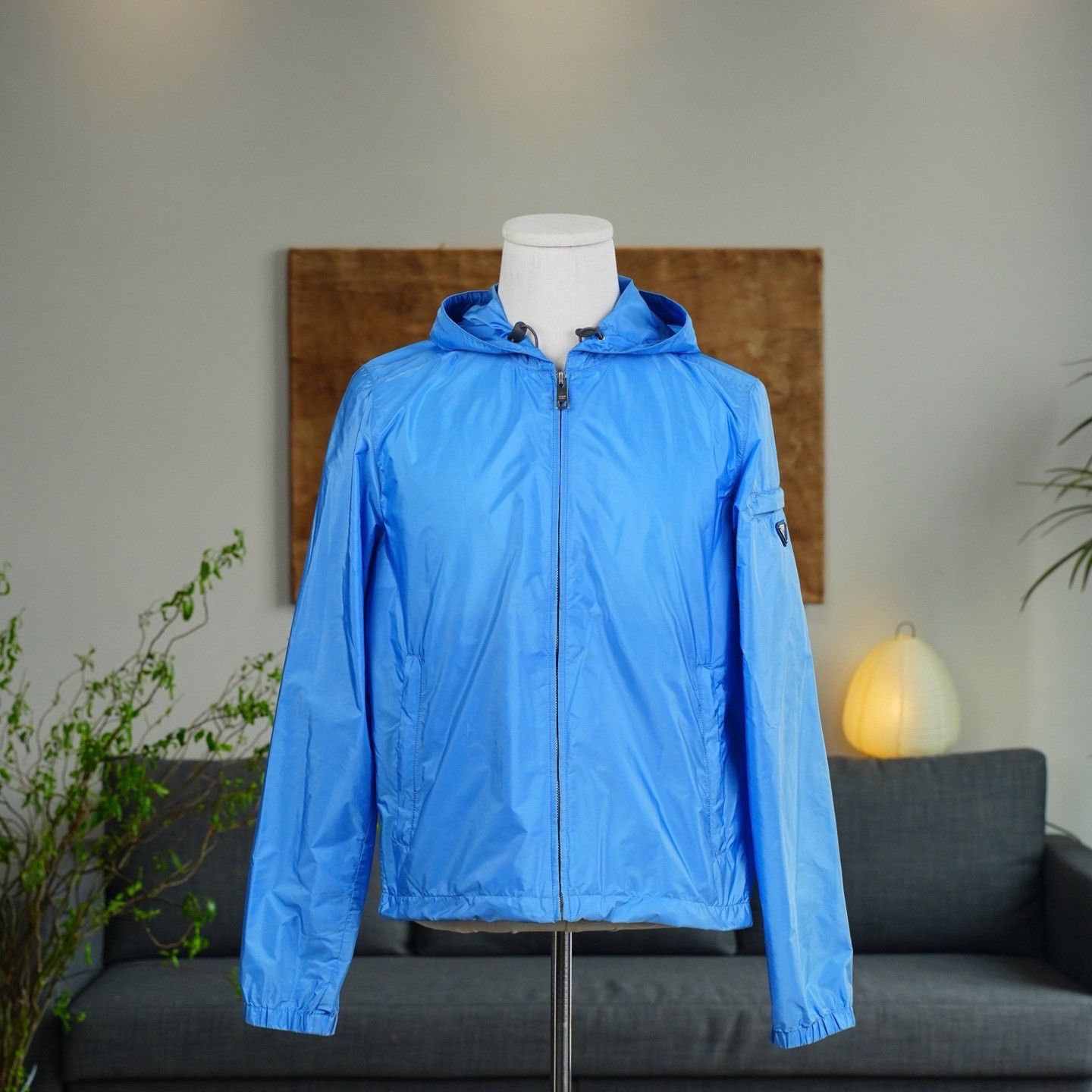 Prada Prada Recycled Nylon Blue Triangle Logo L Jacket Mint | Grailed
