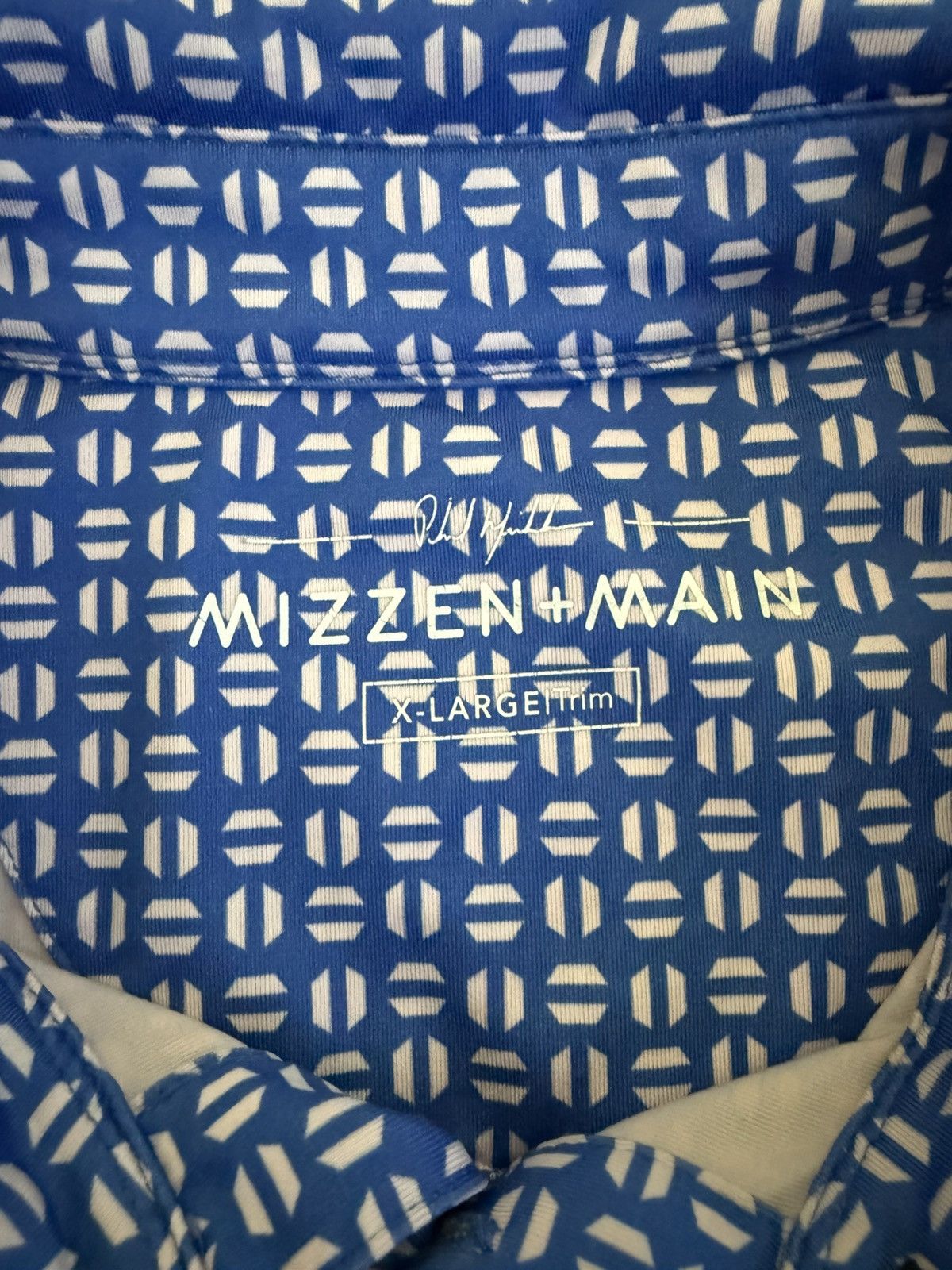 Mizzen+Main Mizzen+Main Blue Patterned Golf Polo Size US XL / EU 56 / 4 - 4 Thumbnail