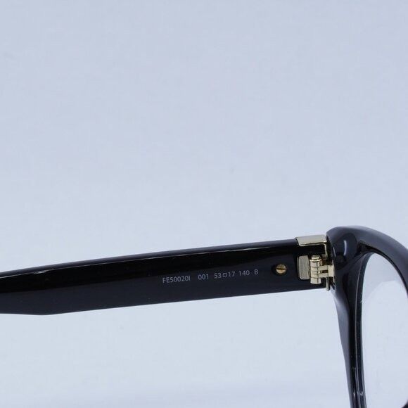 Fendi Fendi FE50020I 001 Eyeglasses Shiny Black 53mm Cat Eye Frame Size ONE SIZE - 8 Thumbnail