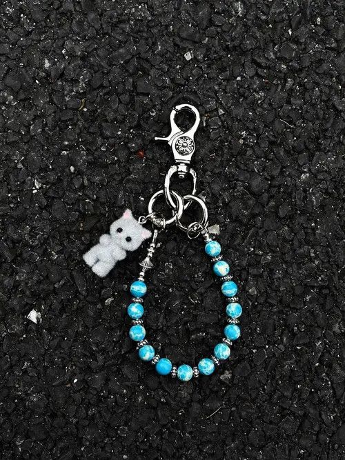 Jewelry Blue Emperor Tinto keychain,Y2K Keychain, Jeans KeyChain Size ONE SIZE - 4 Thumbnail