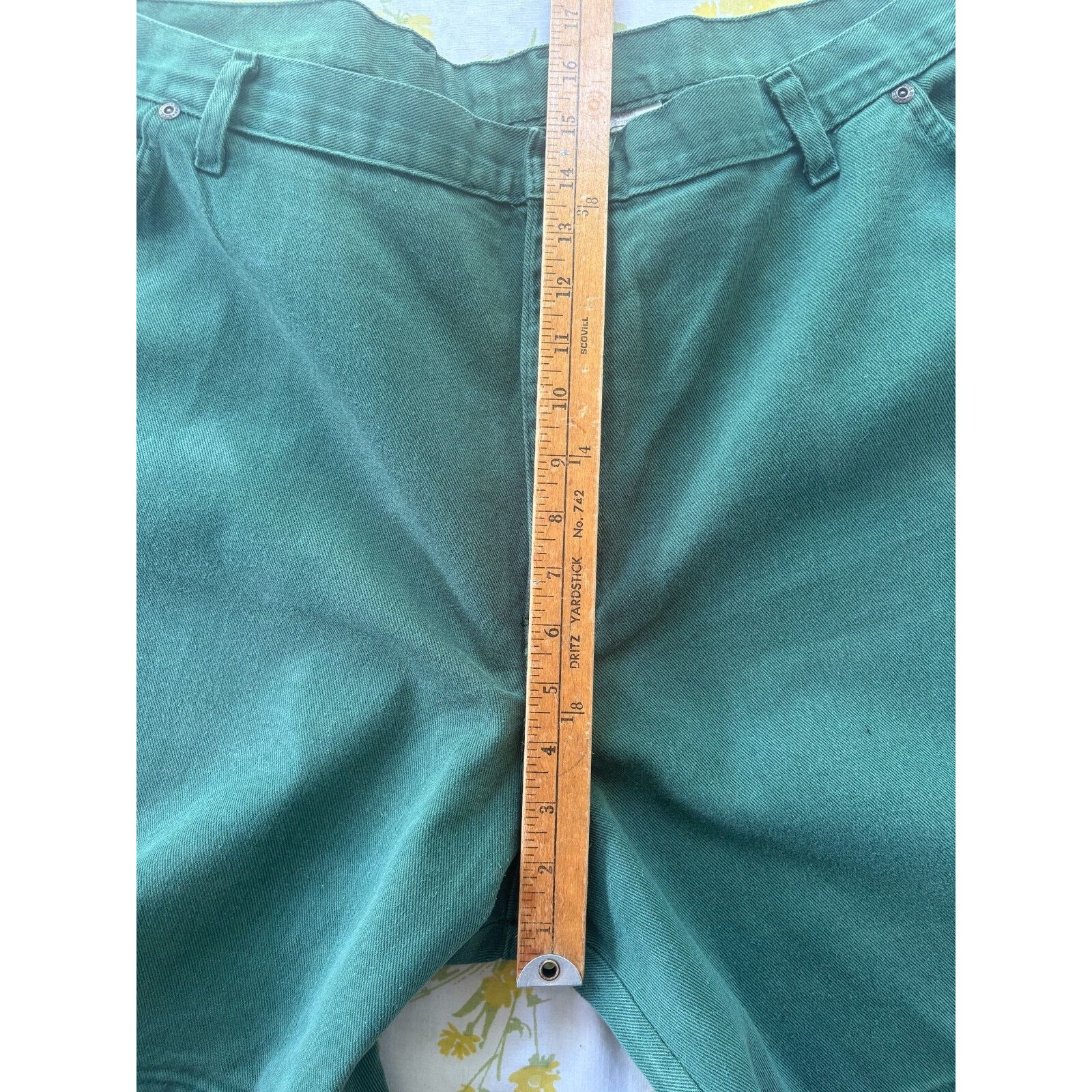 Vintage Vintage Green Denim Womans Plus Size Shorts 26W Size 42" / US 20 - 5 Thumbnail