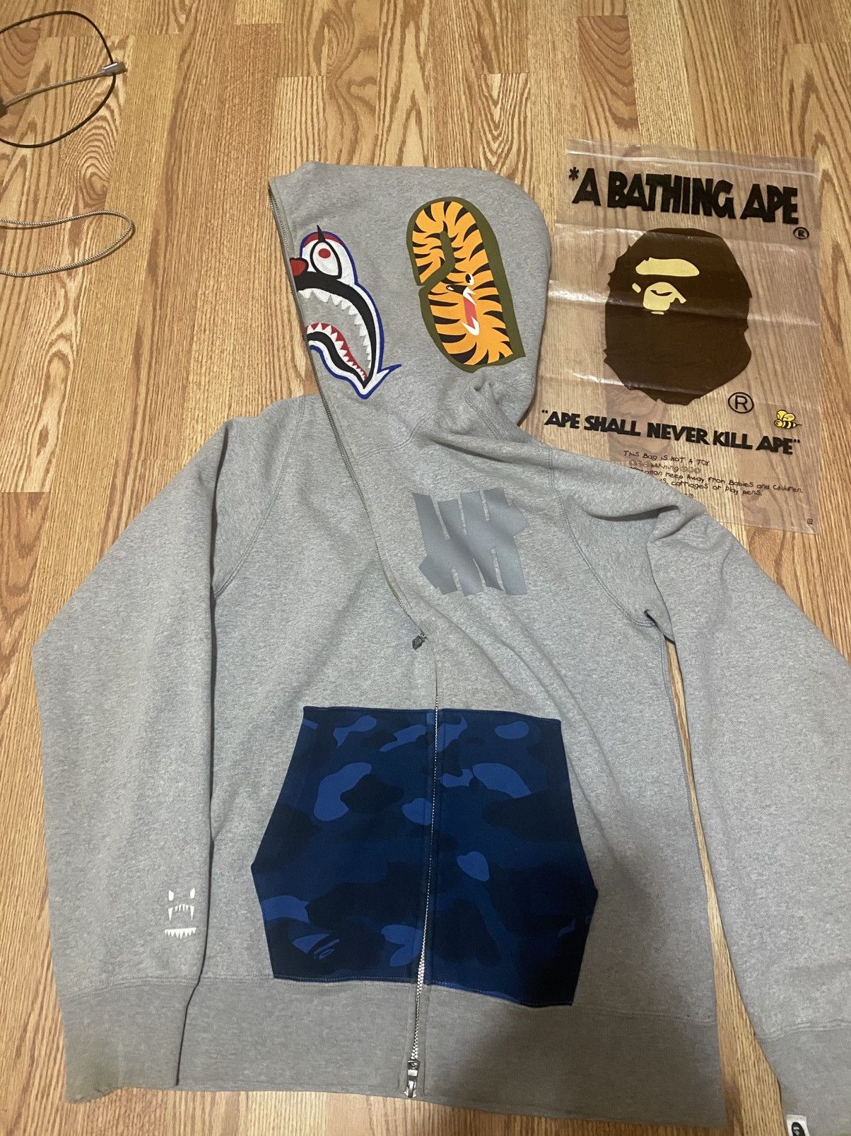 Bape × Undefeated Bape x Undefeated Shark Full Zip Hoodie | Grailed