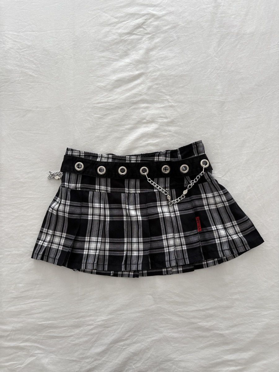 Tripp NYC × Vintage Vintage Tripp NYC Skirt Medium White Black Plaid Mini Tutu Size 28" / US 6 / IT 42 - 1 Thumbnail