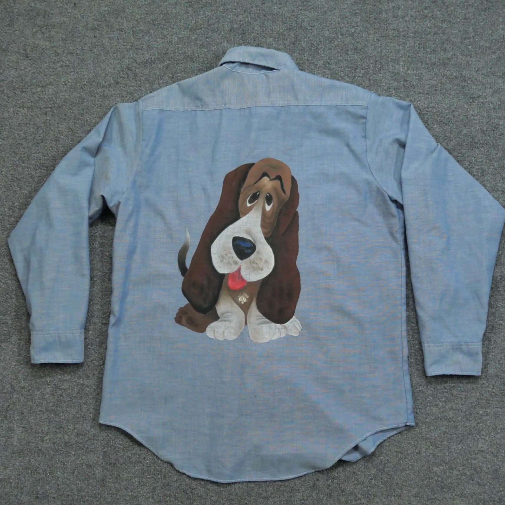 Vintage VINTAGE Big Mac Shirt Mens XL Blue Chambray Button Up Dog Puppy Art 70s Size US XL / EU 56 / 4 - 2 Thumbnail