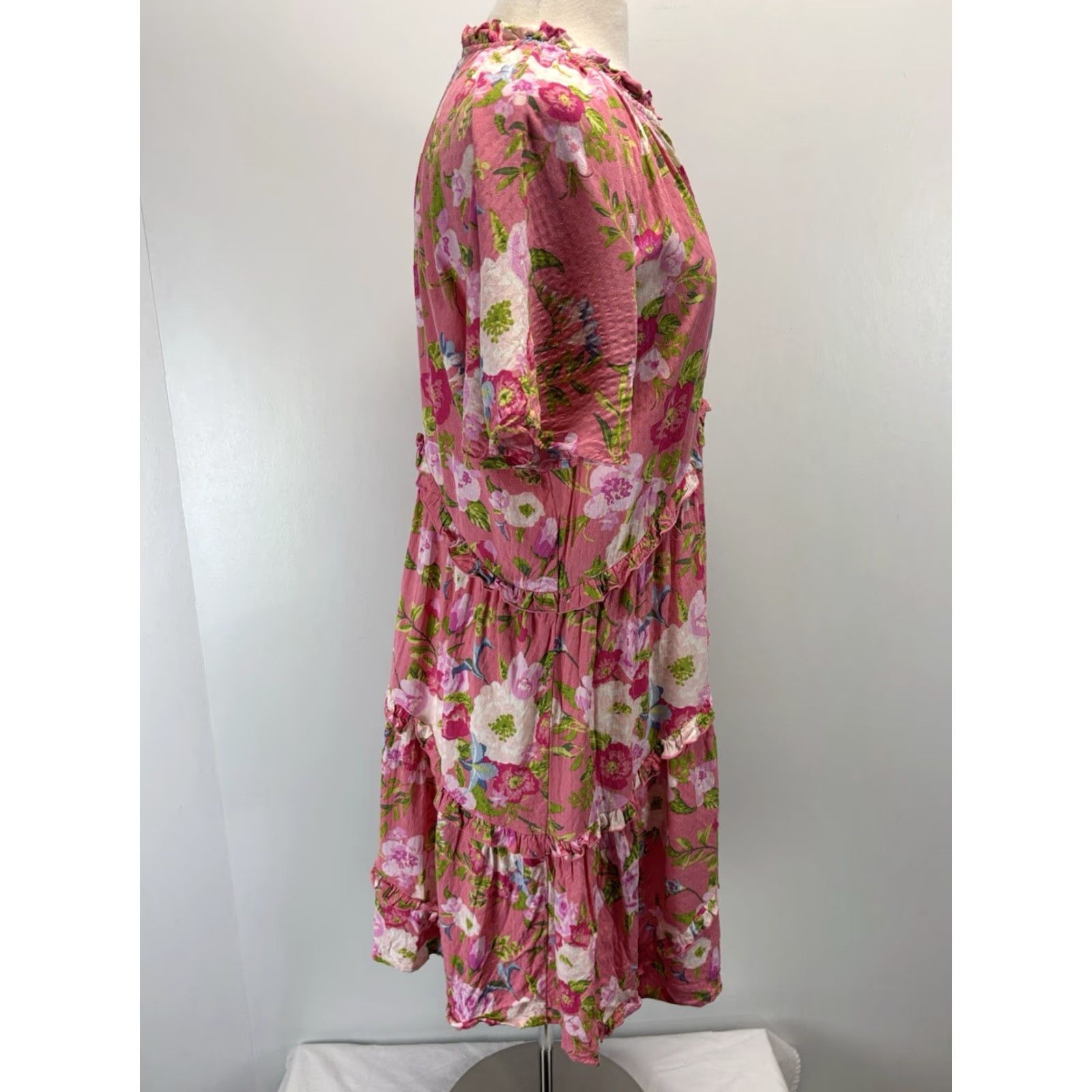 Vintage Matilda Jane Enchanted Garden Fresh Florals Ruffle Sleeve Tiered Dress Large Size S / US 4 / IT 40 - 4 Thumbnail
