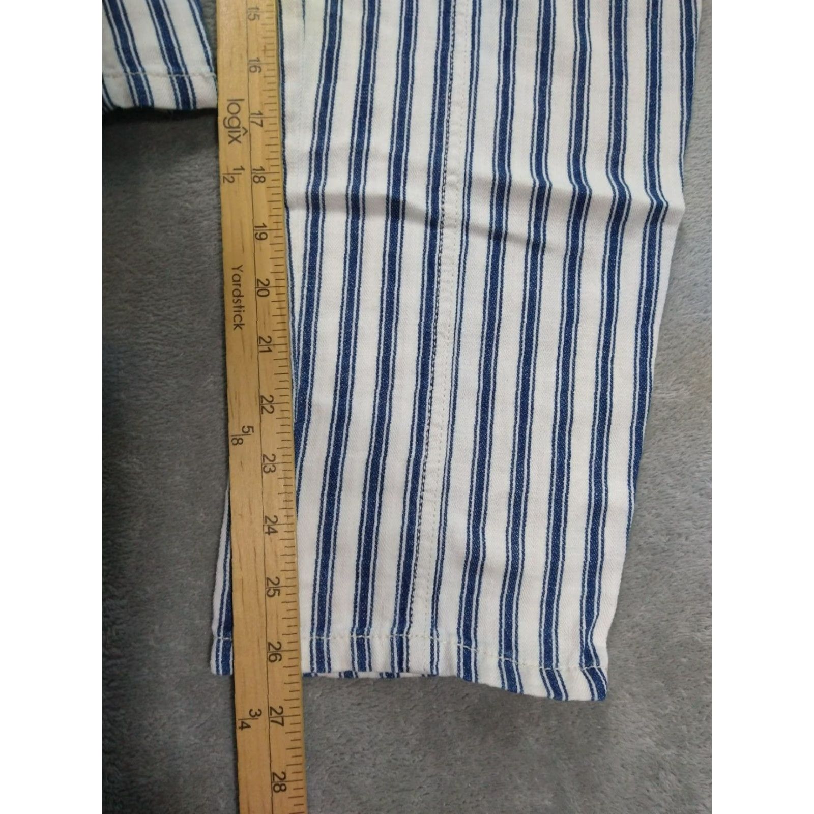 American Eagle Outfitters American Eagle Pants Womens 4 Blue White Striped High Waisted Straight Leg Size 27" / US 4 / IT 40 - 5 Thumbnail