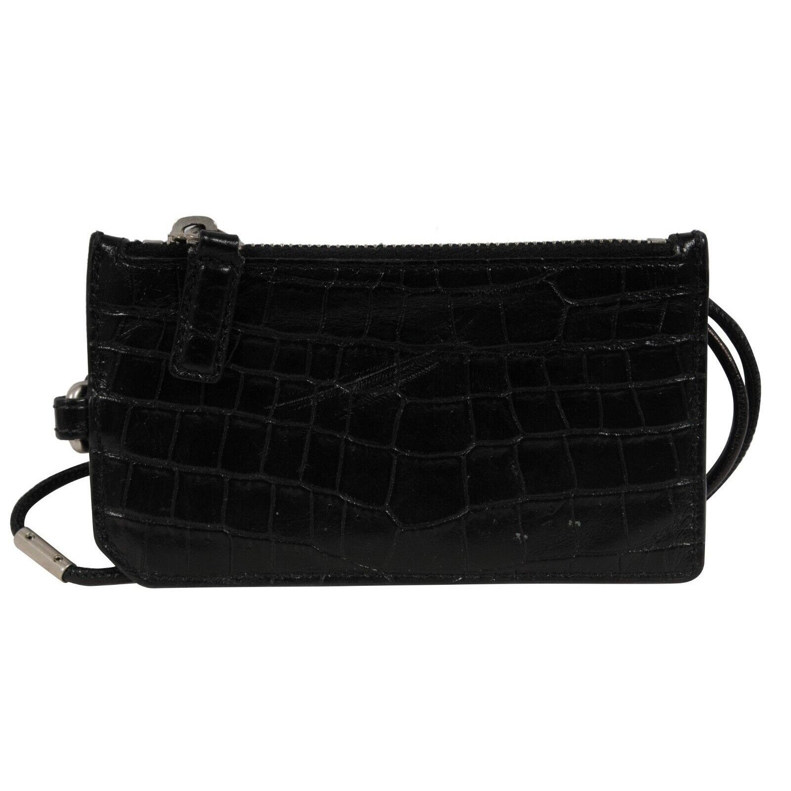 Saint Laurent Paris Embossed Crocodile Leather Wallet Card Holder Size ONE SIZE - 4 Thumbnail